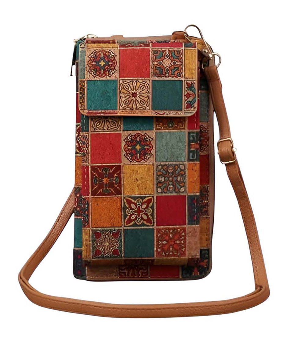 MOMISY Mobile Bag, Cellphone Sling Bag, Card Holder Wallet, Crossbody Bag, PU Leather, for Girls (Checks)-picture-31