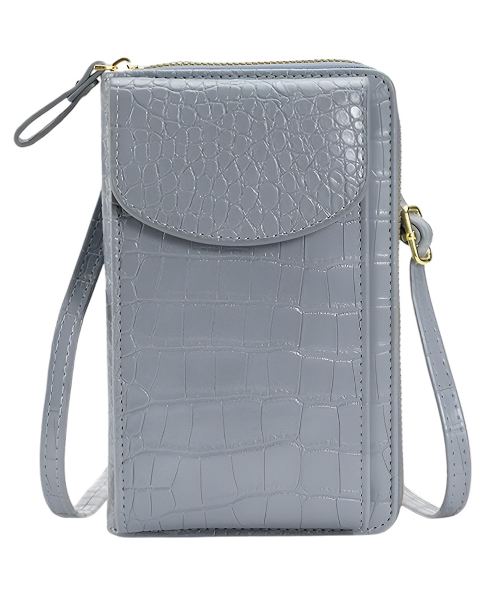 MOMISY Multi-Function Crossbody bags for Women Mobile Cell Phone Holder Card Pocket Bag Stylish PU Leather Sling Bags for Women Girls Purse Wallet Mini Shoulder Bags-Crocodile Pattern (Blue)-image-30