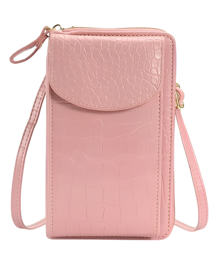 MOMISY Multi-Function Crossbody bags for Women Mobile Cell Phone Holder Card Pocket Bag Stylish PU Leather Sling Bags for Women Girls Purse Wallet Mini Shoulder Bags-Crocodile Pattern (Pink)-image-32
