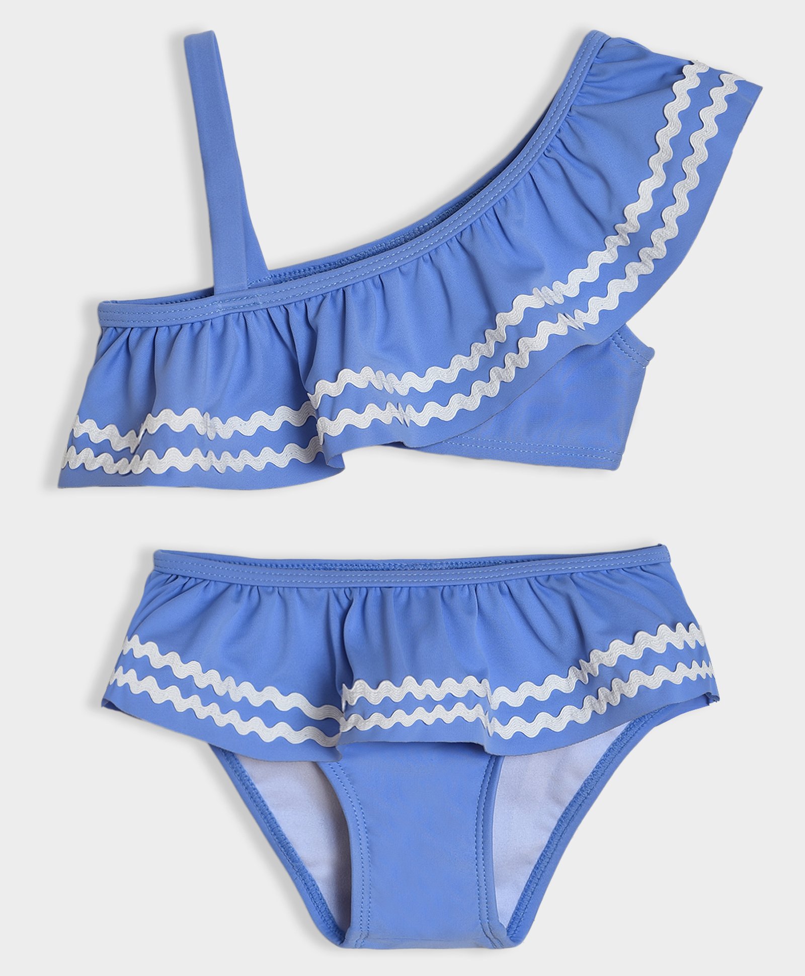 Mi Arcus Sleeveless Lace Embellished Coordinating Swim Top & Bottom Set - Blue-image-8