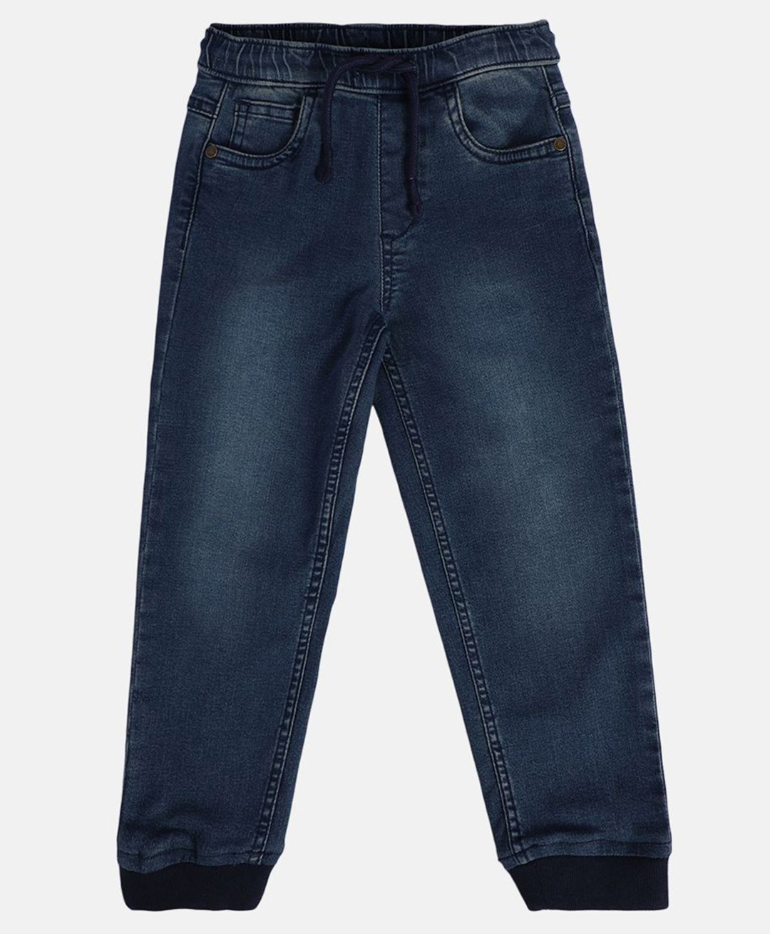 MINI KLUB Cotton Solid Denim Jeans - Blue-picture-10