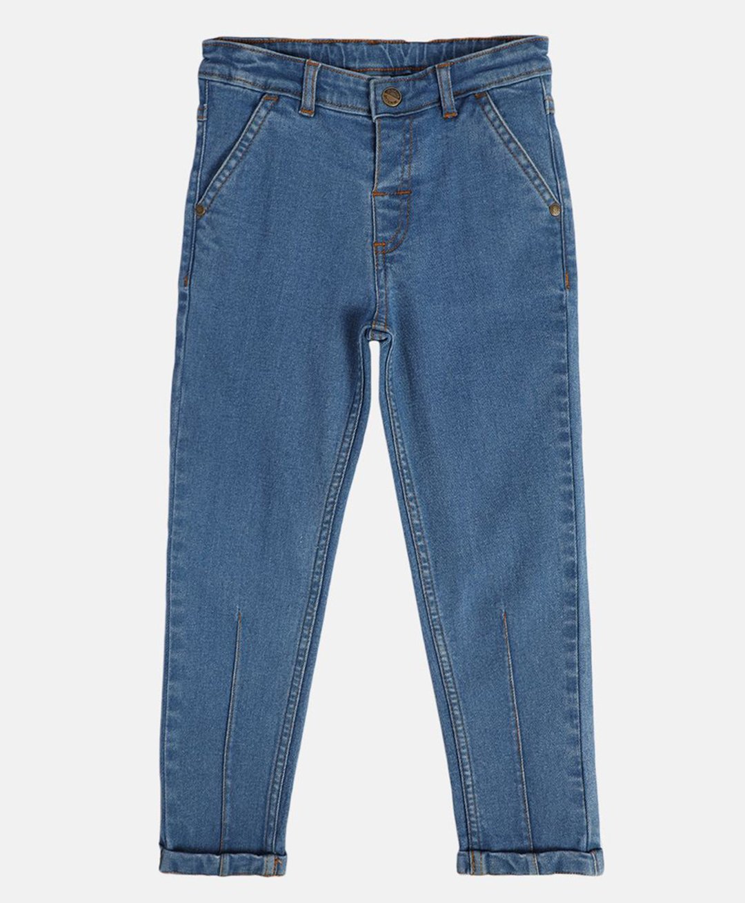 MINI KLUB Cotton Denim Solid Jeans - Blue-picture-18