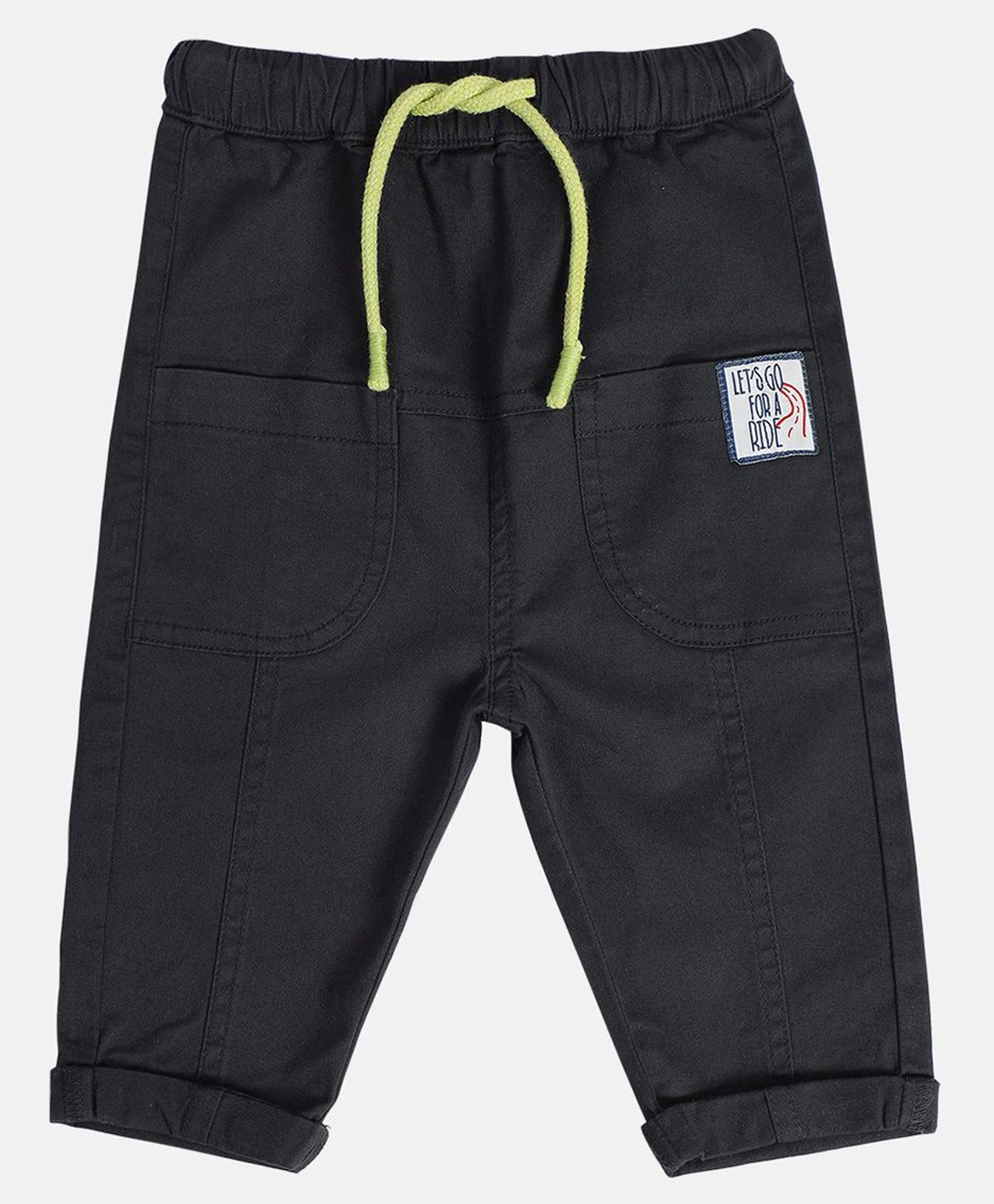 MINI KLUB Cotton Typography Patch Detailed Pant - Black-picture-39