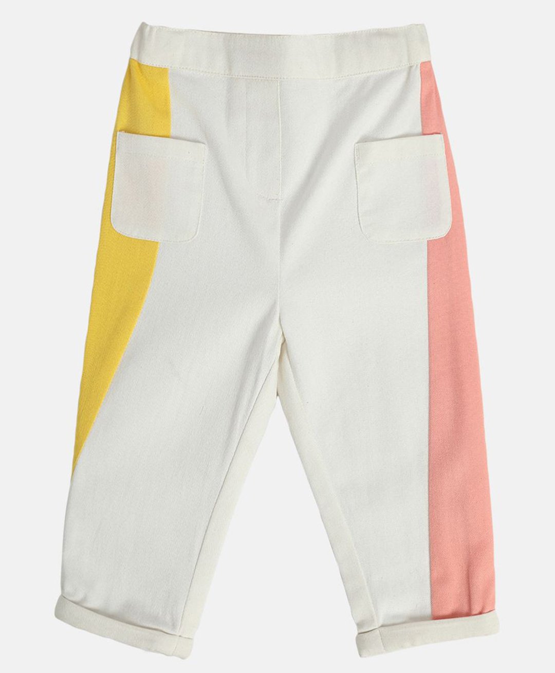MINI KLUB Cotton Colour Blocked Pant - White-picture-9