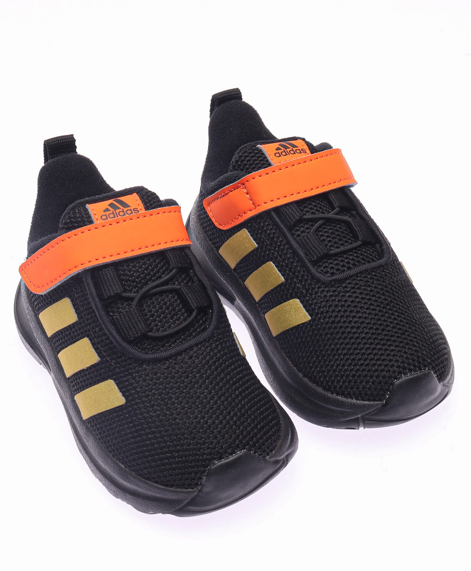 Adidas Kids Velcro Closure Sports Shoeswith Tape Detailing - Black