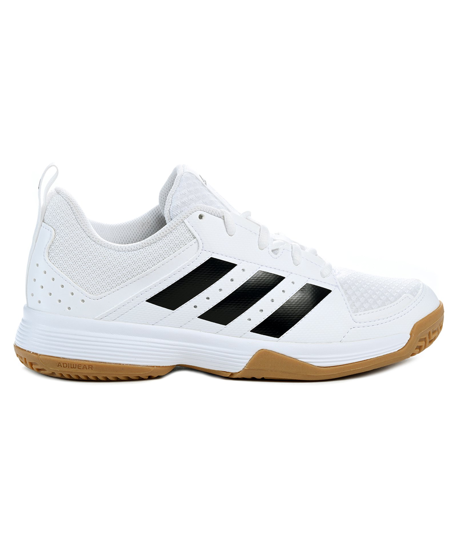 Adidas Kids Lace Up Closure Sports Shoeswith Tape Detailing - White & Black