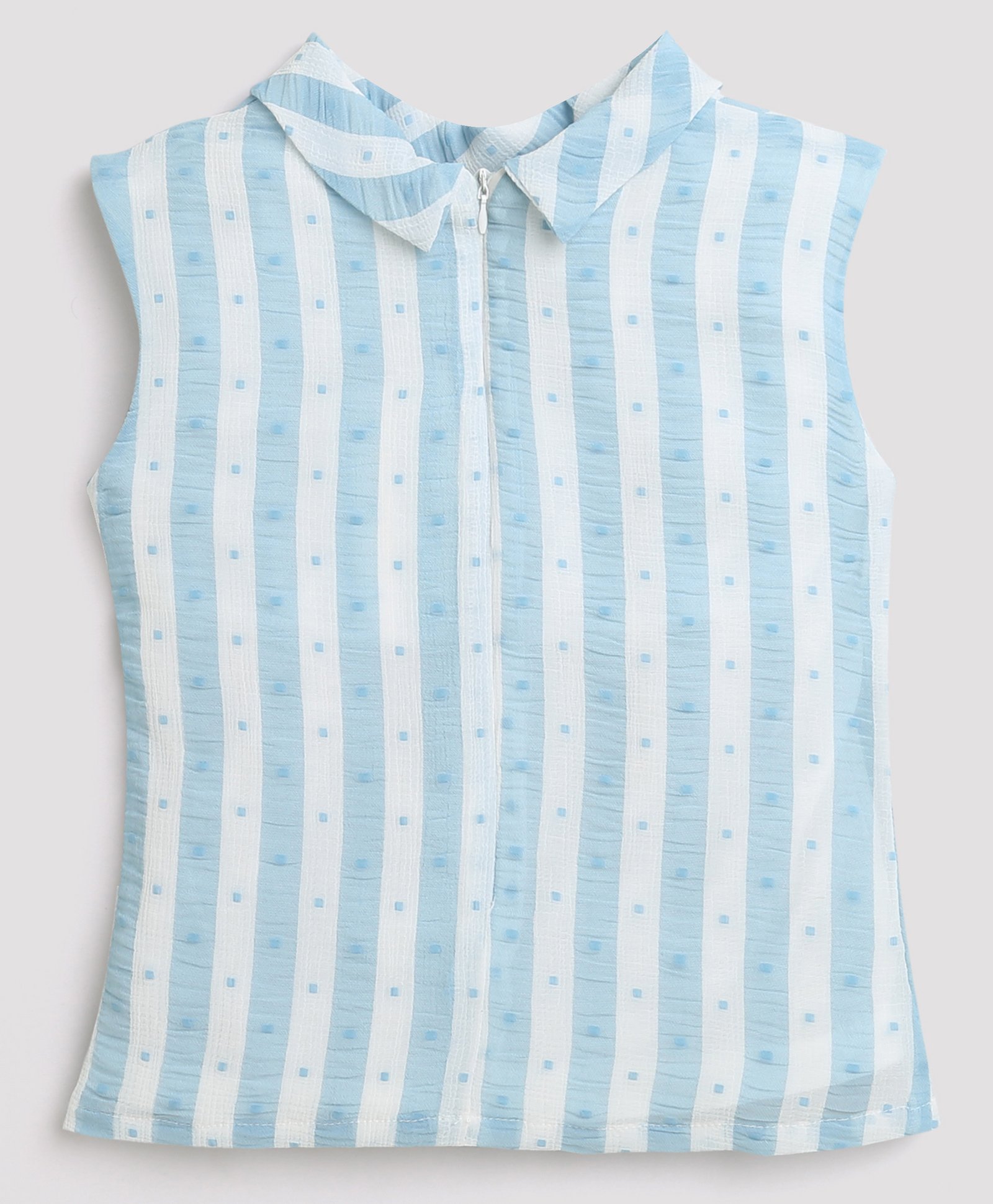 Tiny Girl Sleeveless Striped Top - Blue-picture-26