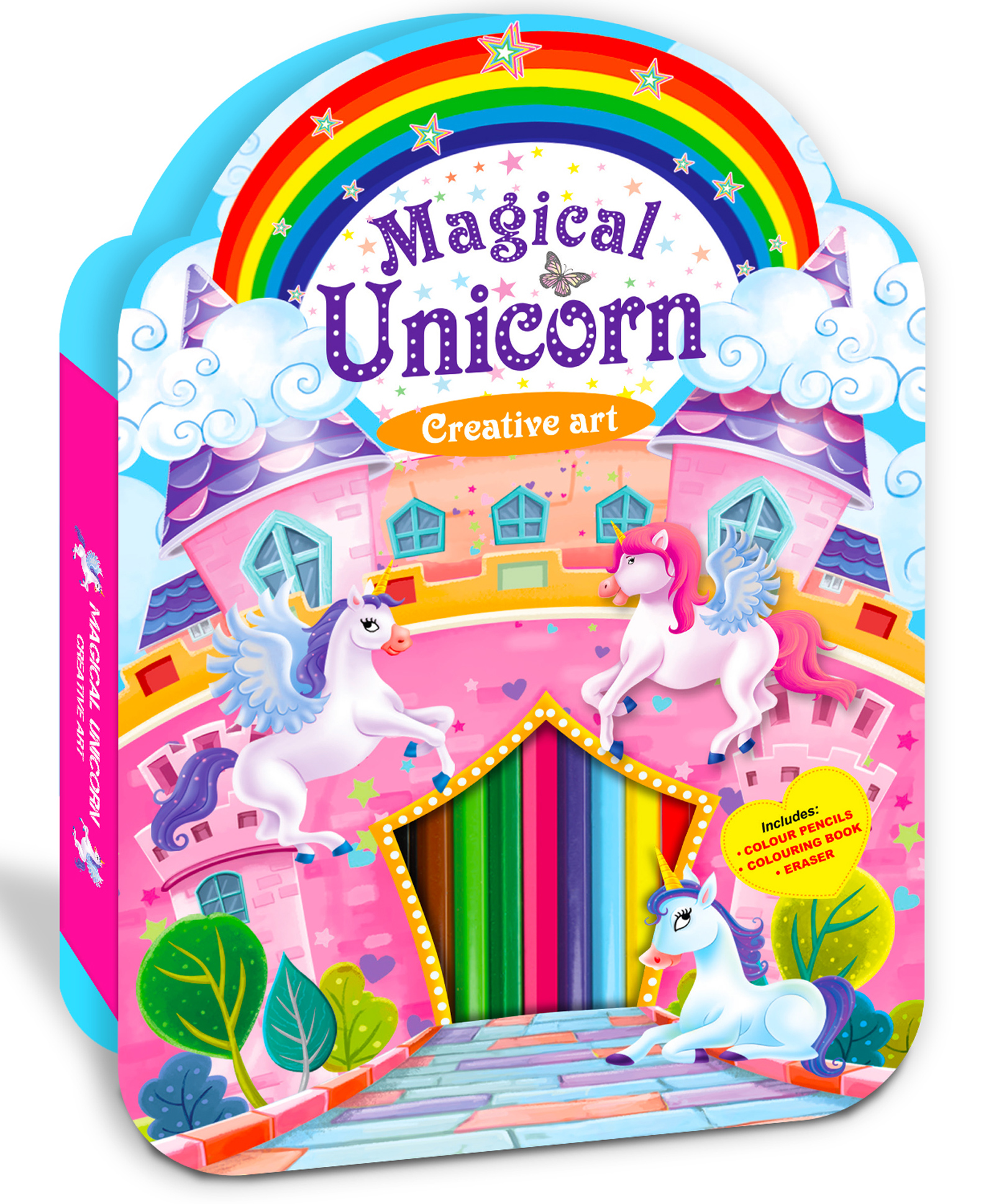 Magical Unicorn Art Kit: A Coloring Kit Set For Kids, 1 Colouring Book with 16 Pages, 8 Pencil Colour 1 Eraser, 4+Yrs-image-39