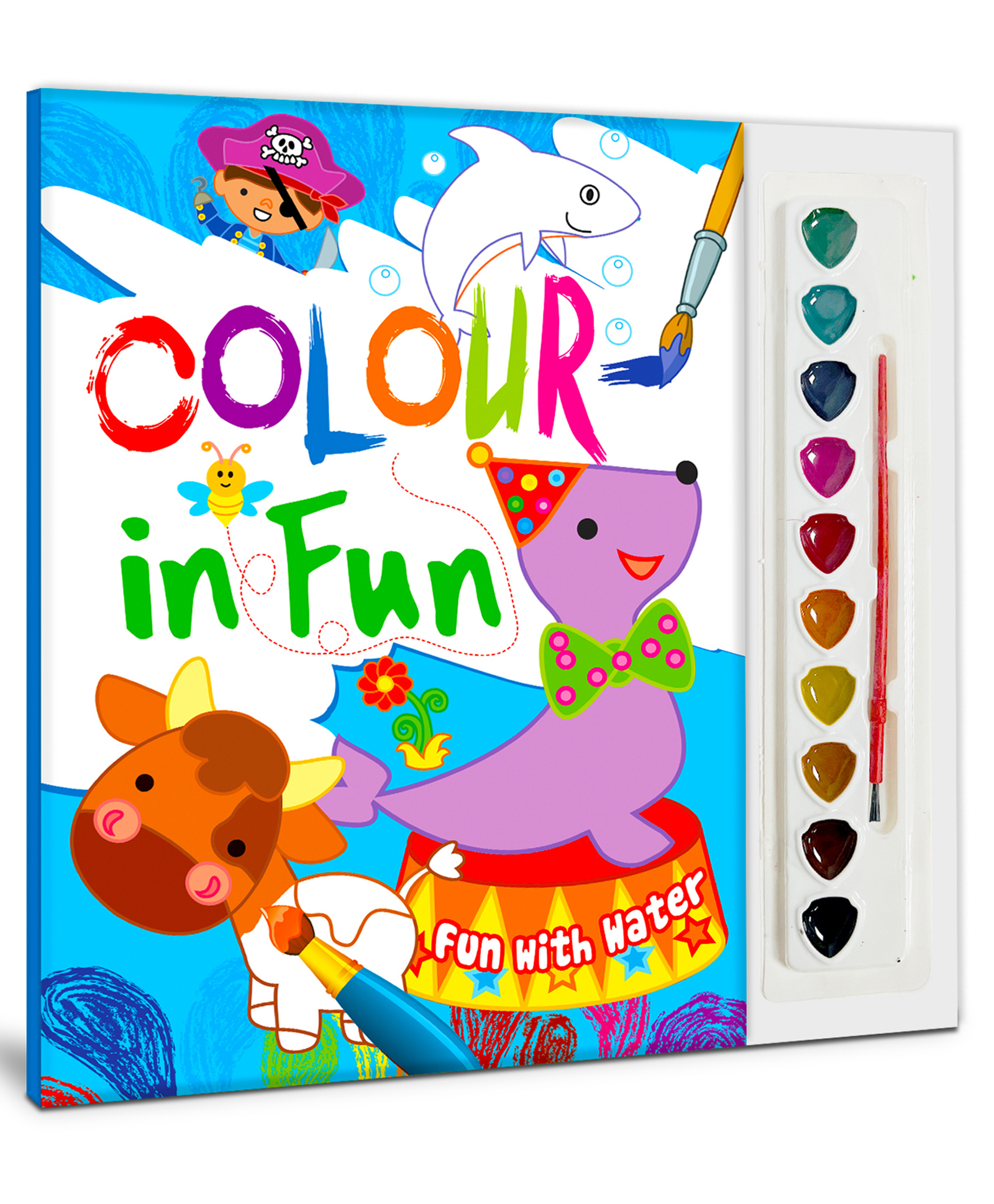 Colour in Fun Water Colouring Pad: Exciting Water Colouring with Colouring Book, Water Colours and Paint Brush (Blue)-image-26