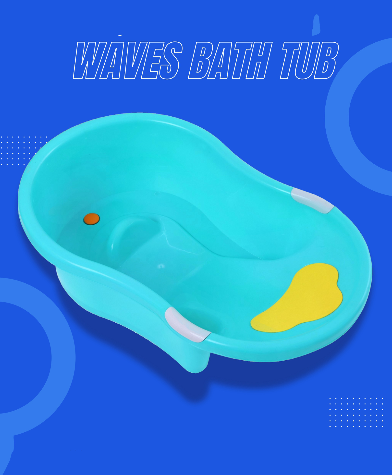 Ehomekart Baby Bathtub, Baby Tub for Newborns to Toddler with Anti Slip Plastic for Newborn to Toddlers - Drain Plug - Blue-image-5