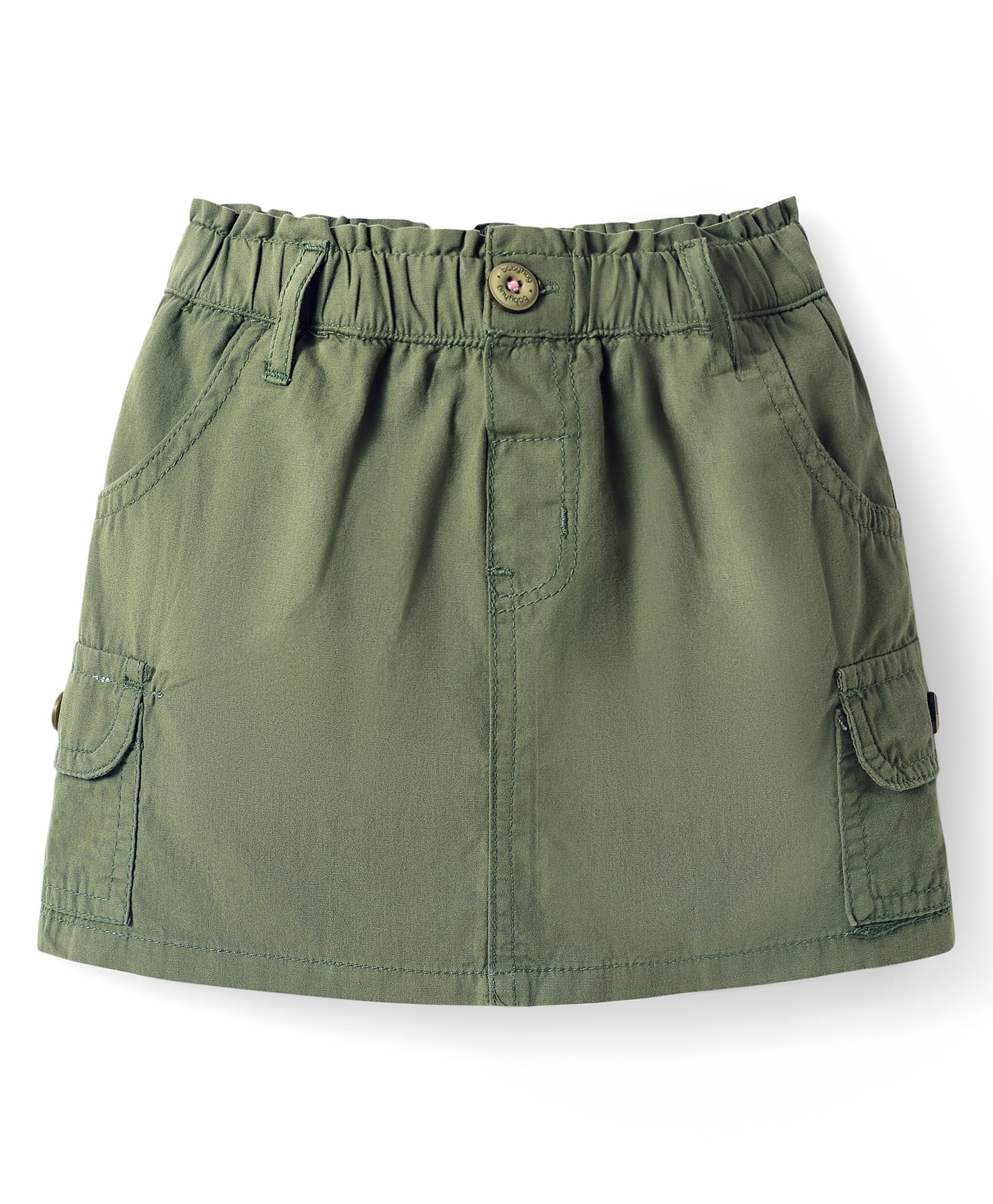 Babyhug Twill Woven Mid Thigh Solid Color Skorts with Stretch - Olive Green-image-35