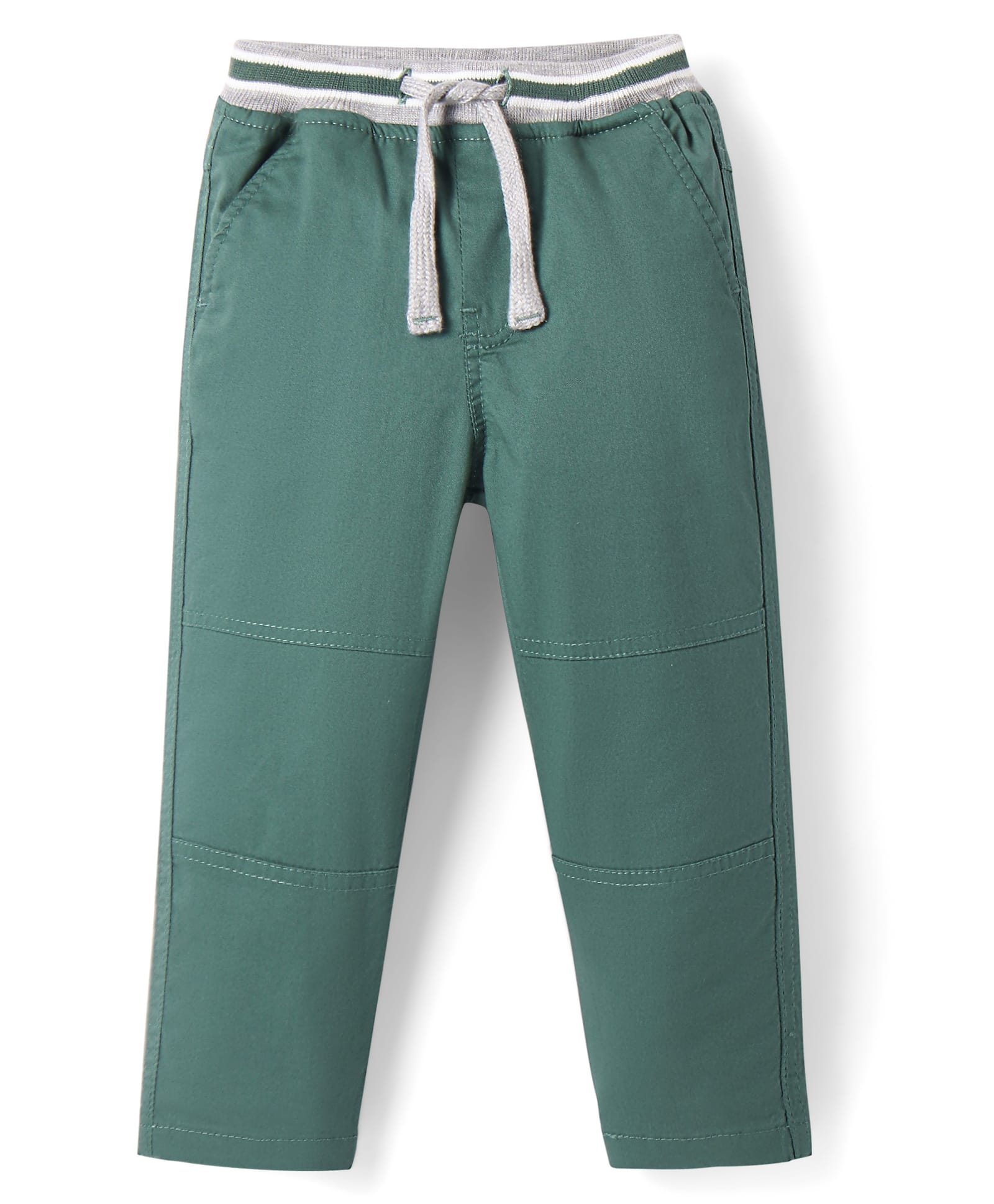 Babyhug Twill Woven Full Length Solid Color Cut & Sew Trouser - Mint-picture-14