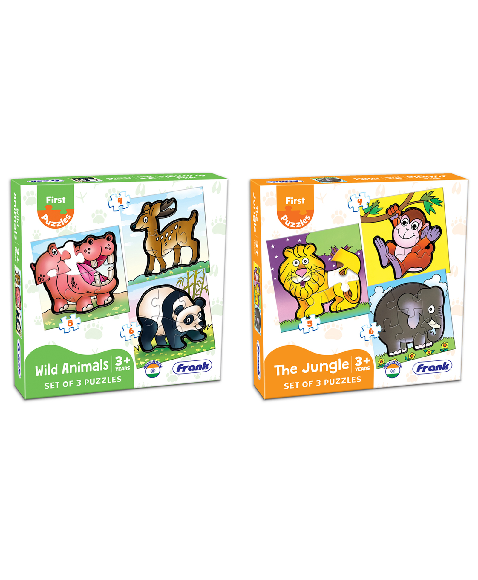 Frank 6 in 1 ComboJigsaw Puzzles Wild Animals And The Jungle Yellow Pack of 2 - 10228-image-21