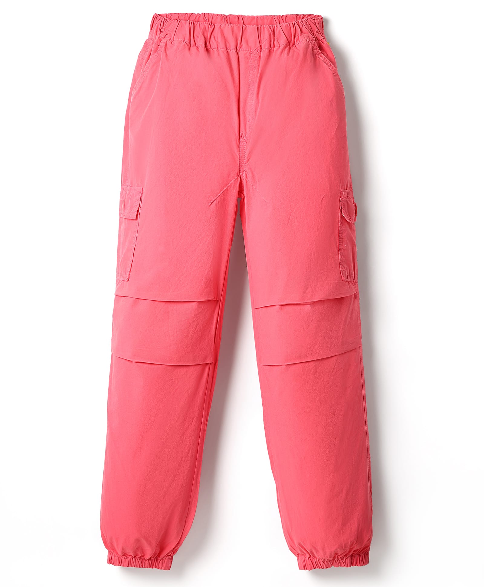 Olio Kids Cotton Woven Full Length Solid Color Trouser - Red-picture-21