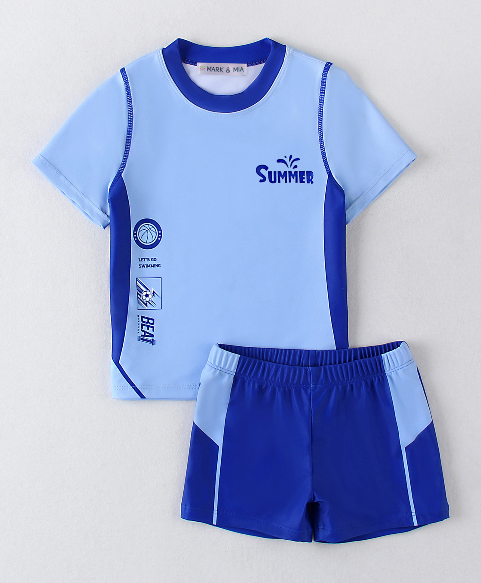 Mark & Mia Half Sleeves 2 Piece Swimsuit - Blue-picture-12