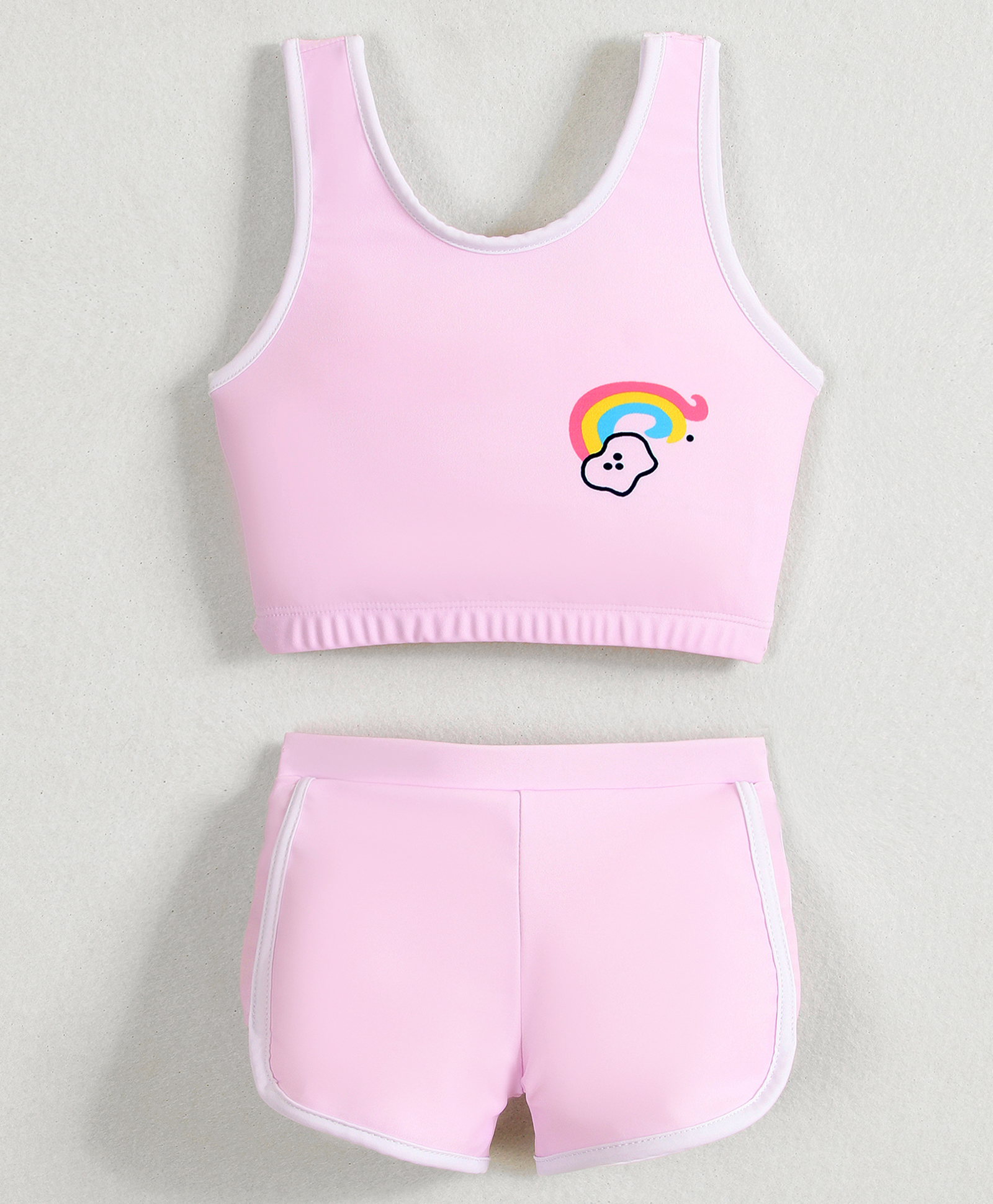 Mark & Mia Sleeveless Two Piece Swimsuit with Rainbow Print - Pink-image-39