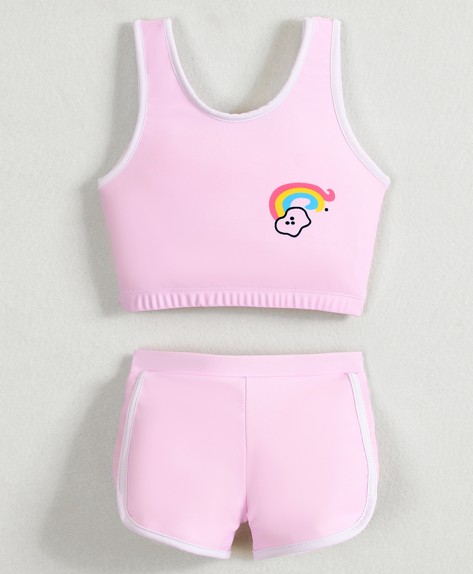 Mark & Mia Sleeveless Two Piece Swimsuit with Rainbow Print - Pink-image-31