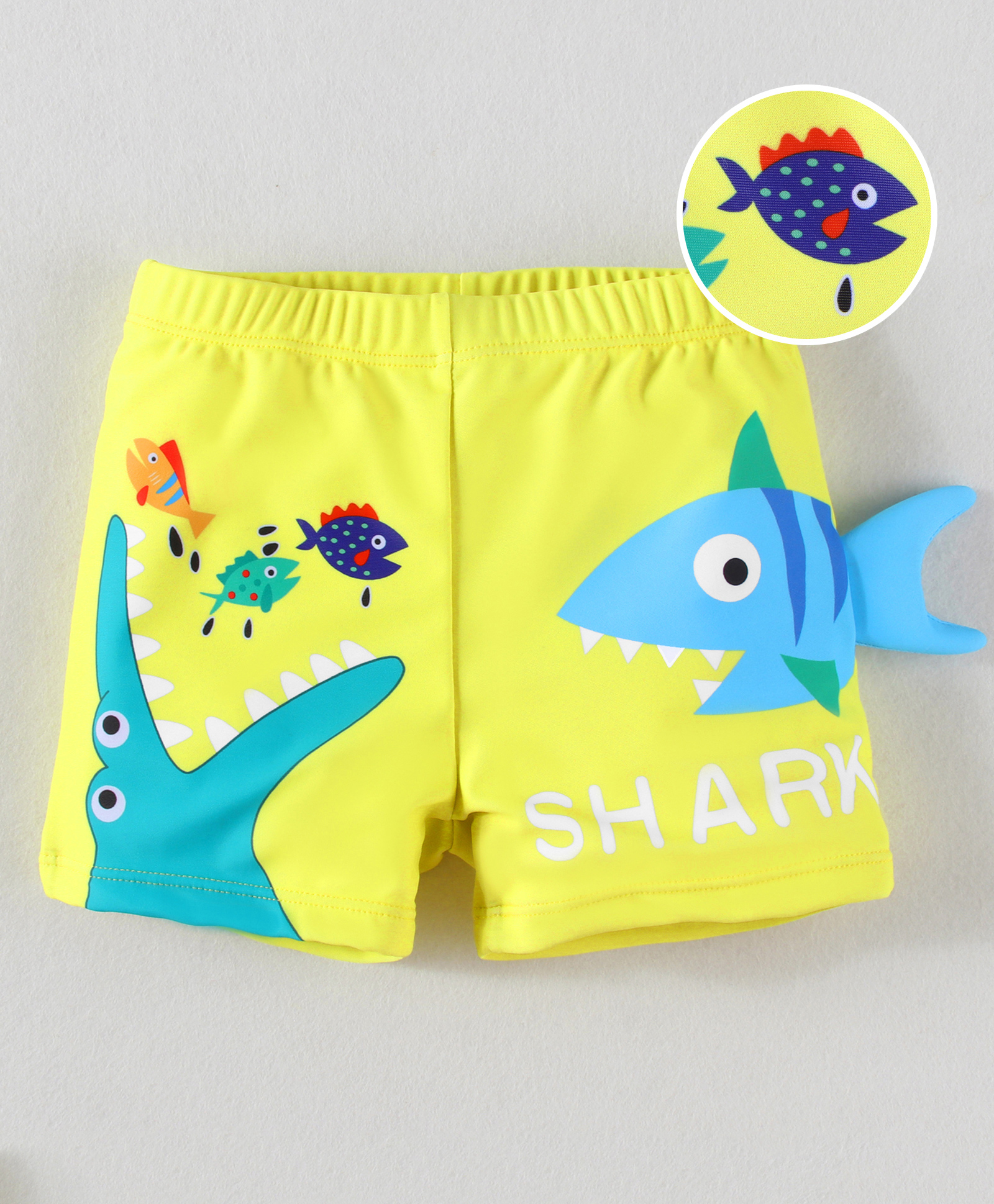Mark & Mia Swimming Trunk With Fish Print & Applique - Yellow-picture-20