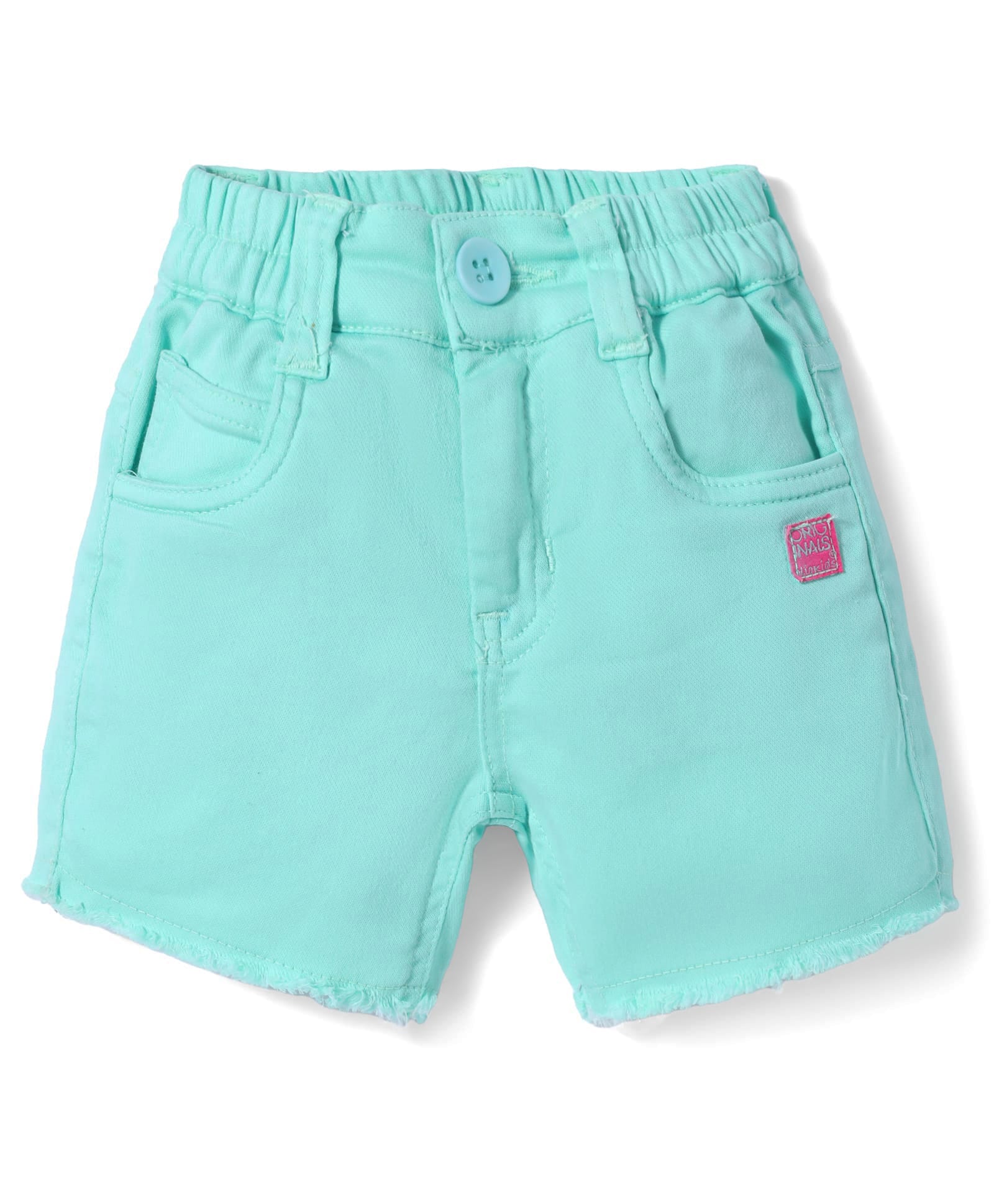 Olio Kids Cotton Knit Above Knee Length Shorts - Sea Green-picture-13