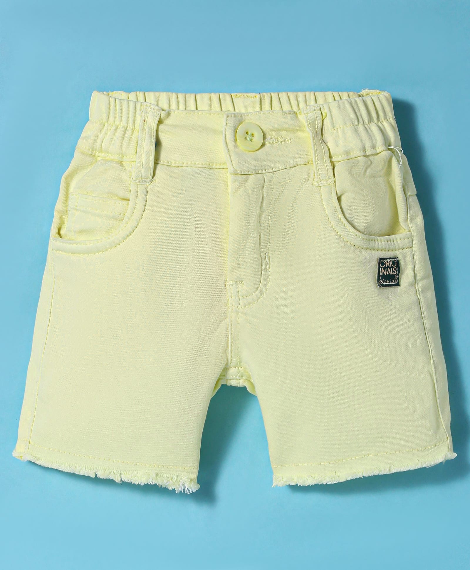 Olio Kids Cotton Knit Above Knee Length Shorts - Light Green-picture-17