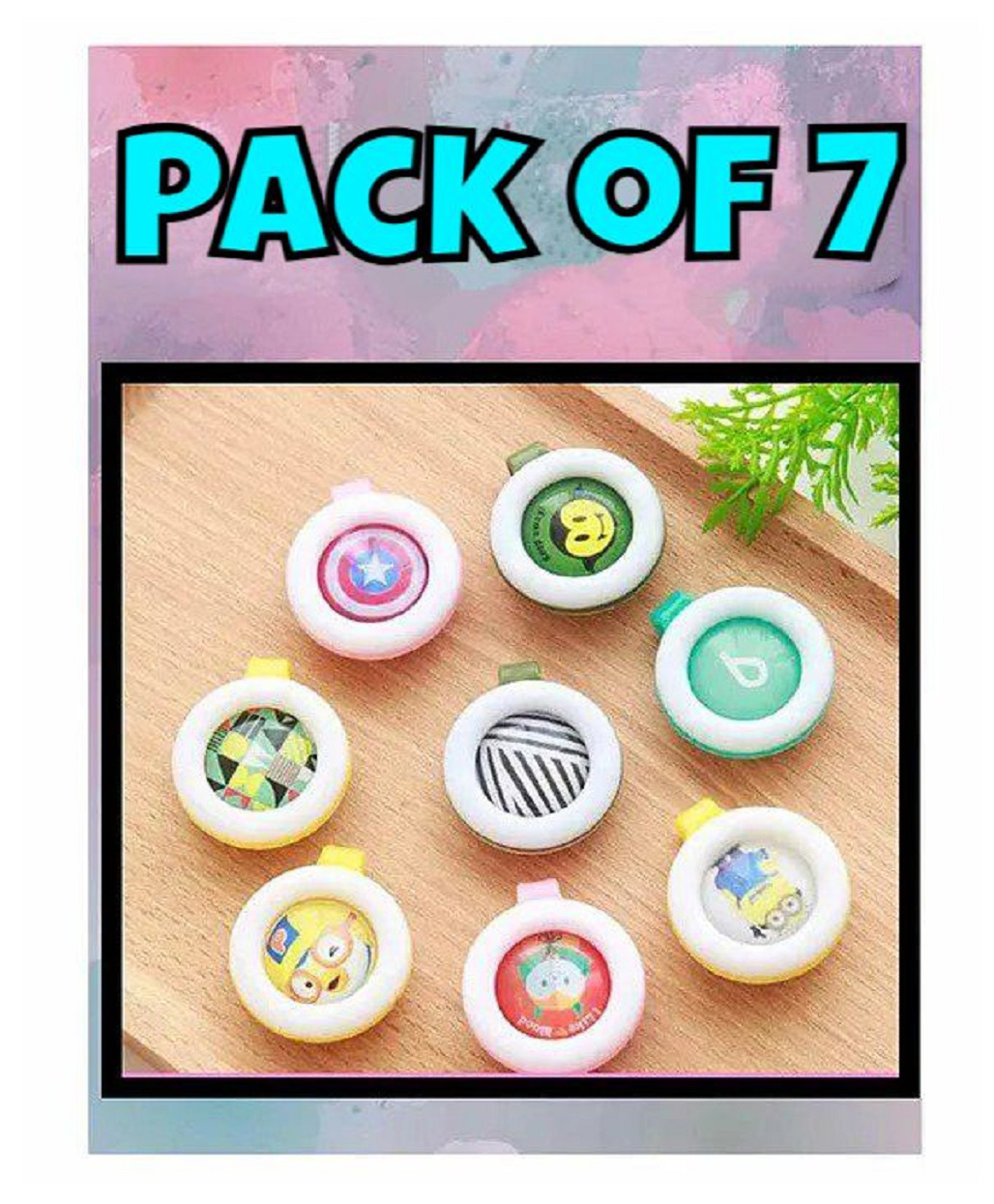 Ortis Reusable Mosquito Repellent Badge Pack of 7 - Colour & Print May Vary-picture-10