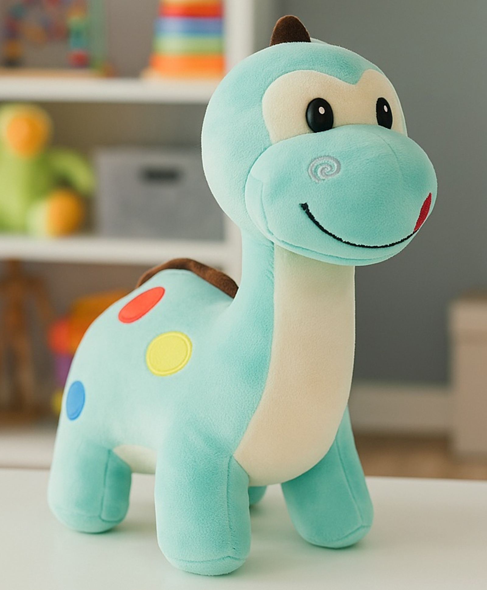 Goldenhub ToysAdorable Aqua Side-Facing Dinosaur Plush Toy, 45 cm-image-1