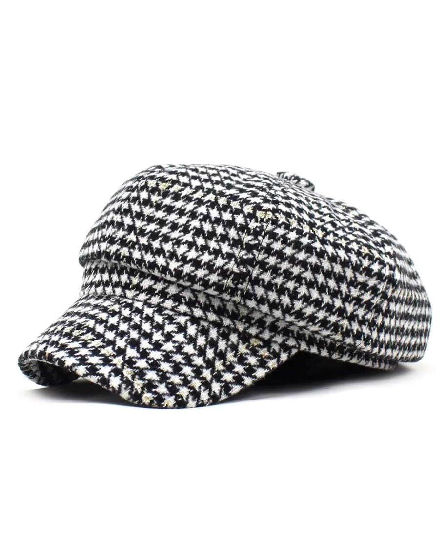 Tipy Tipy Tap Abstract Designed Gatsby Cap - Black & White-picture-15