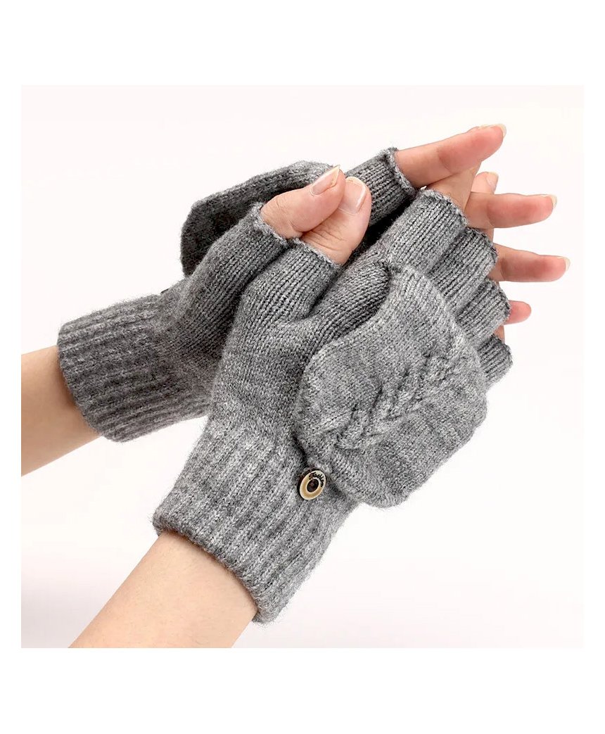 Tipy Tipy Tap Solid Hooded Gloves - Grey-image-31
