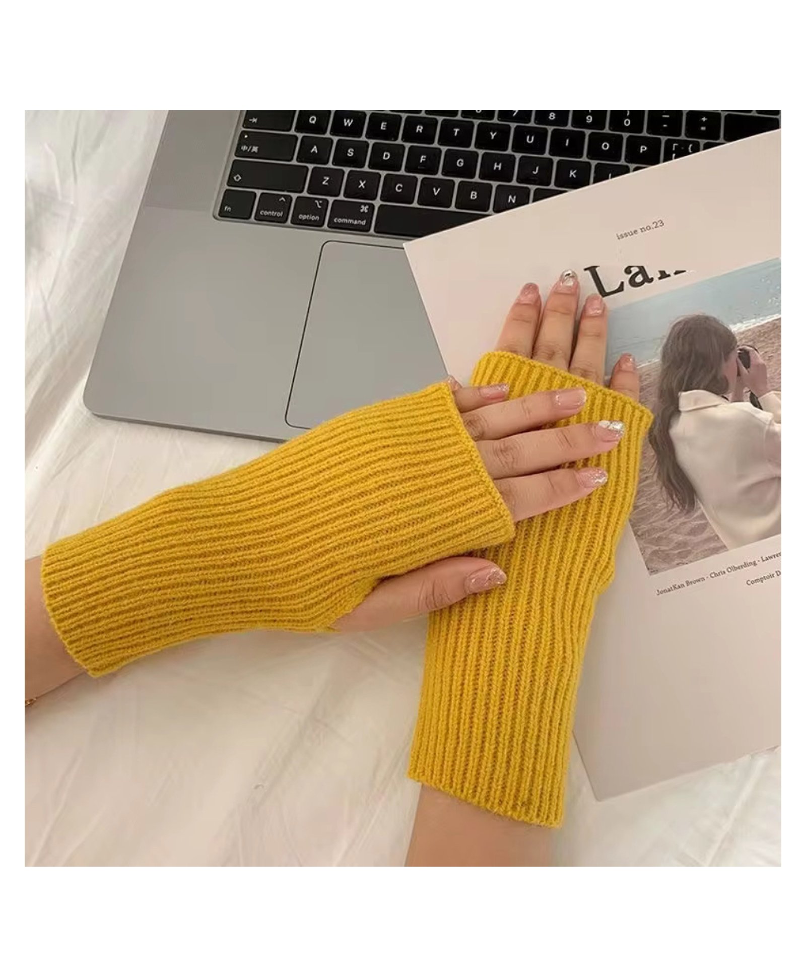 Tipy Tipy Tap Solid Hooded Wrist Warmer - Yellow-picture-34