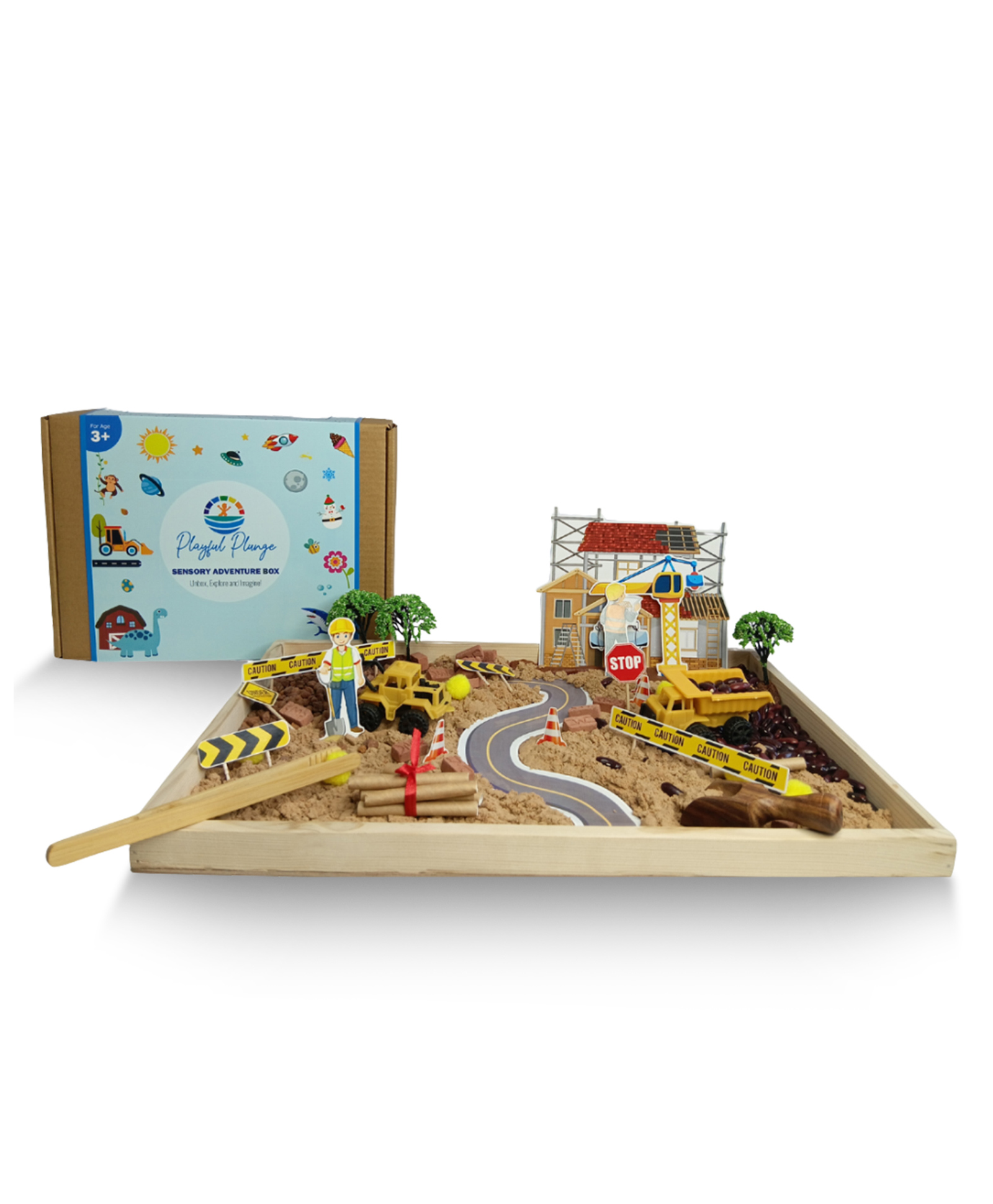 Playful Plunge Construction Site Sensory DIY Play Kit | Fun & Educational Activity Kit | Birthday Gift for Boys and Girls-picture-15