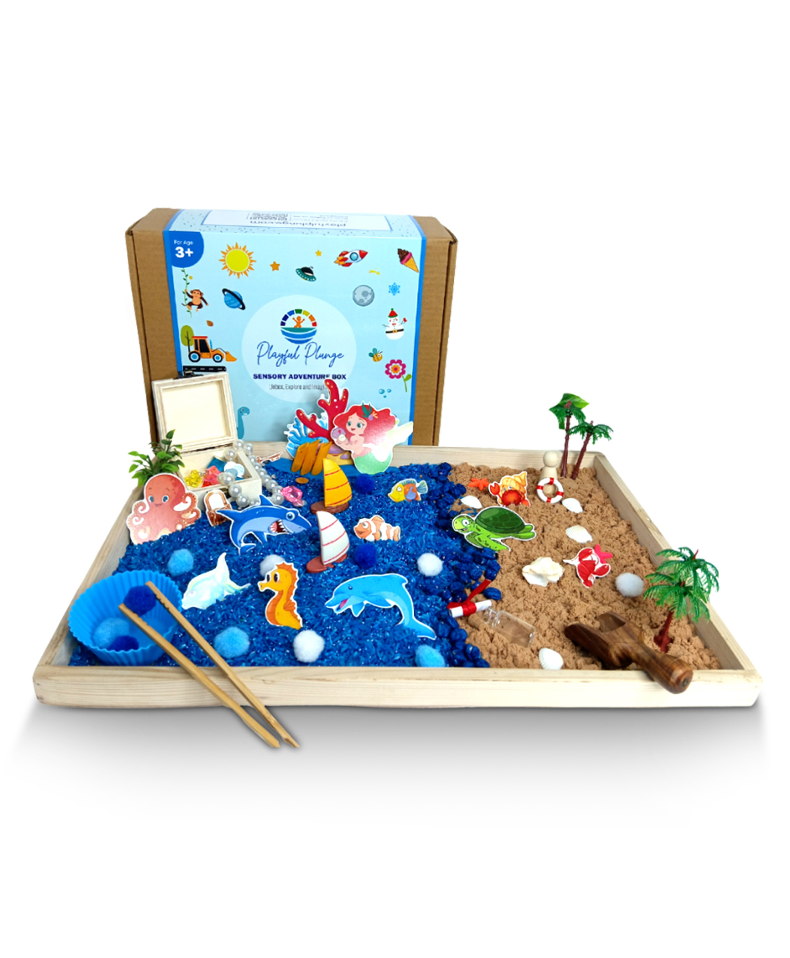 Playful Plunge Ocean Life Sensory DIY Play Kit | Fun & Educational Activity Kit | Birthday Gift for Boys and Girls-image-42