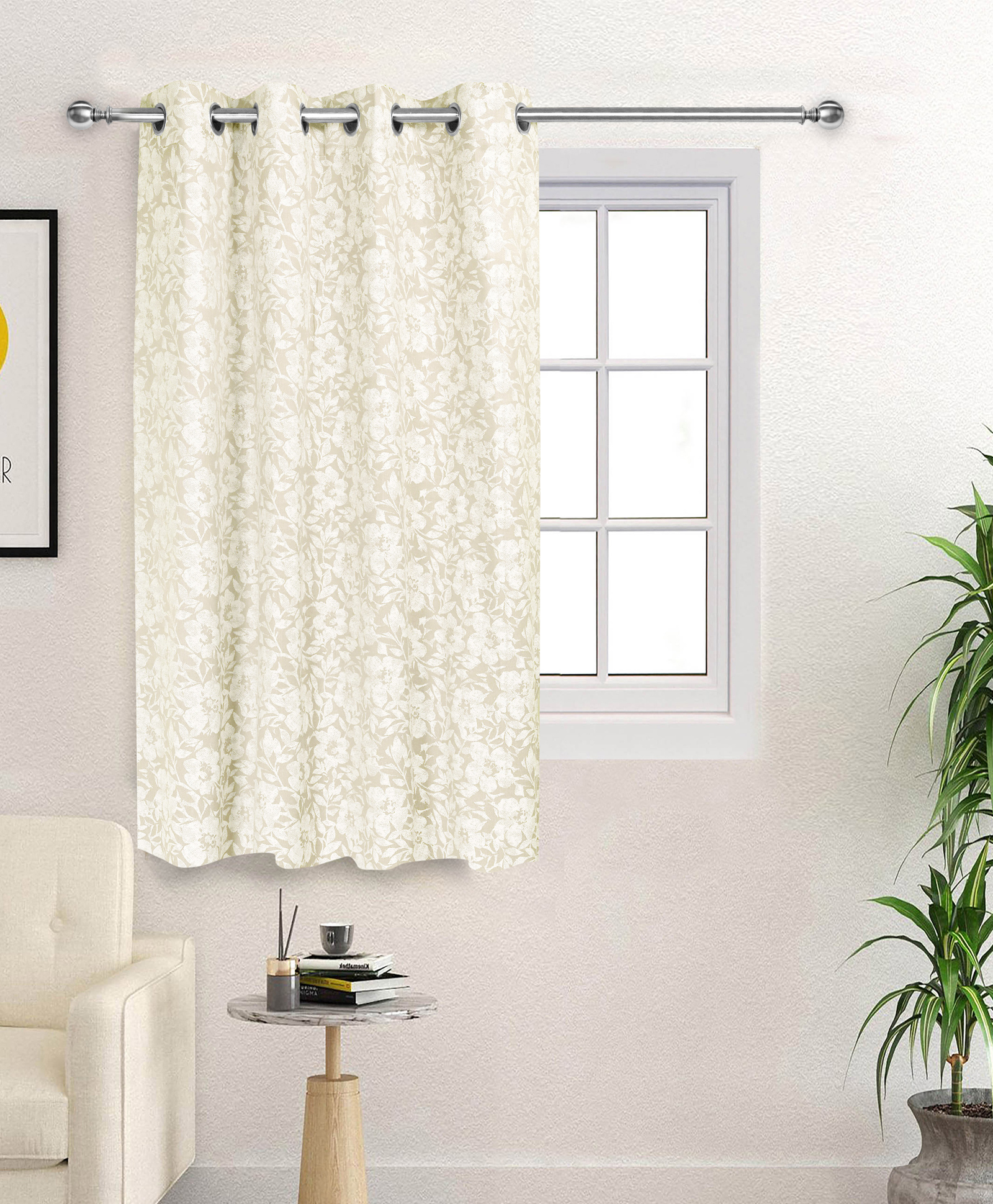 Saral HomeKanan Cotton Window Room Darkening Curtain 1PC,Ivory. 4x5 ft-image-33
