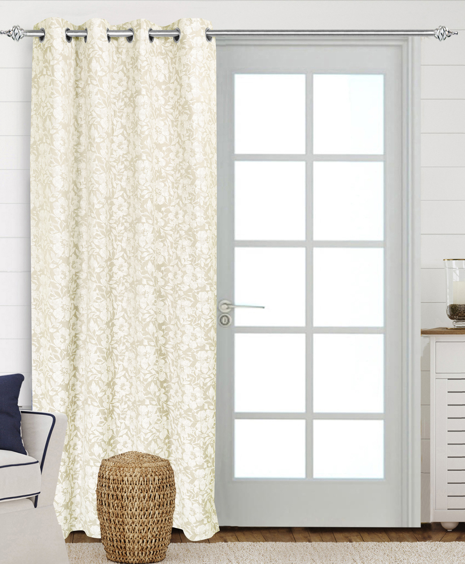 Saral HomeKanan Cotton Door Room Darkening Curtain 1PC,Ivory. 4x7 ft-image-32