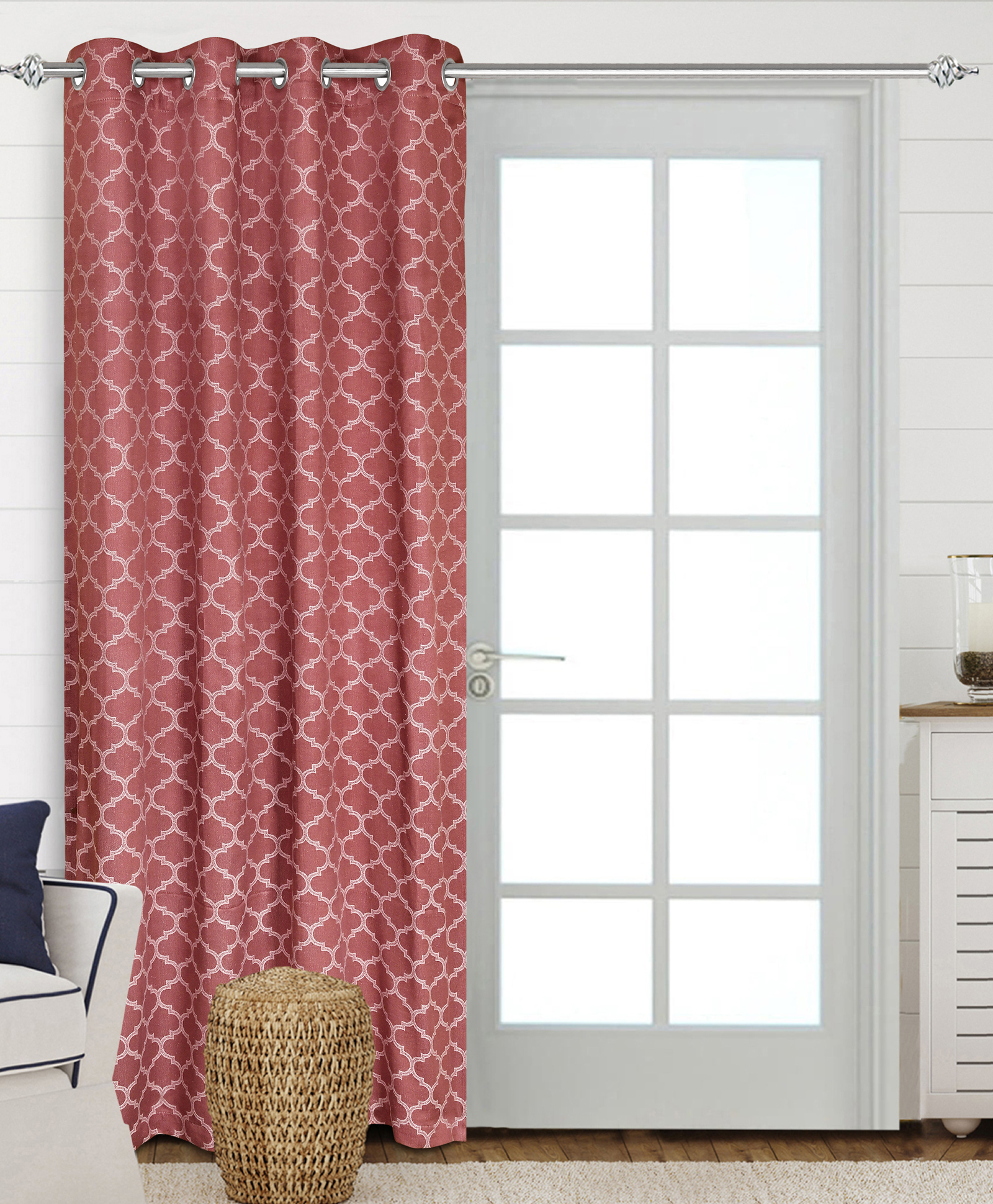 Saral Home Noor Cotton Door Room Darkening Curtain 1PC,Mauve. 4x7 ft-picture-12