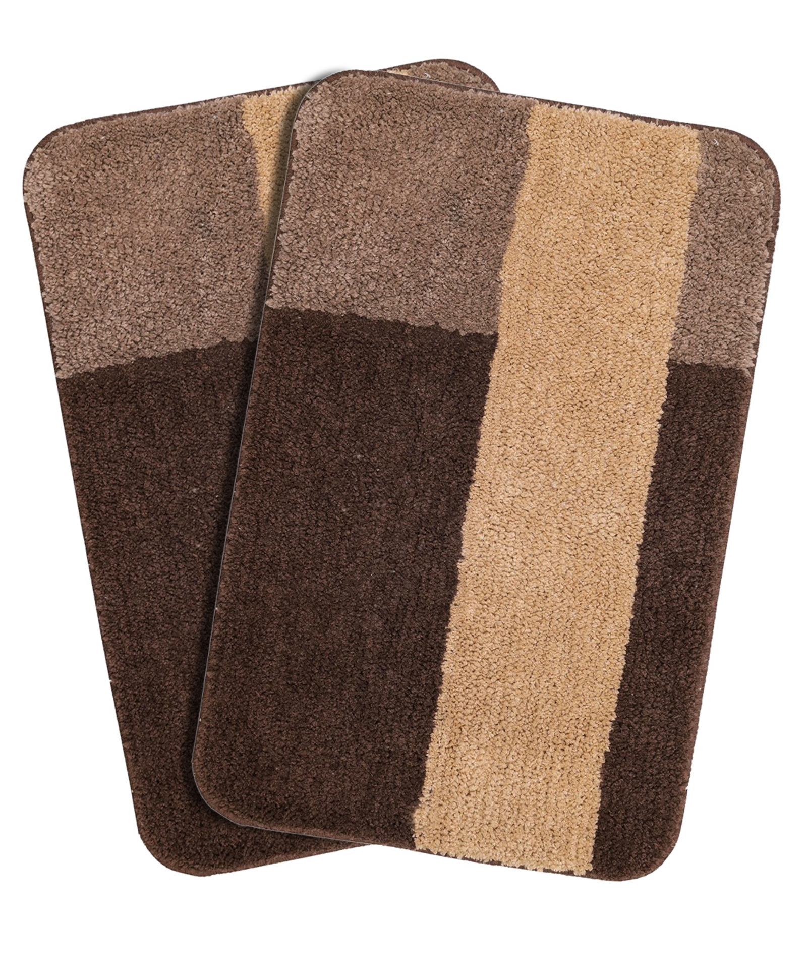 Saral Home Joop Soft Antiskid Bathmat 2PC, Brown-picture-14