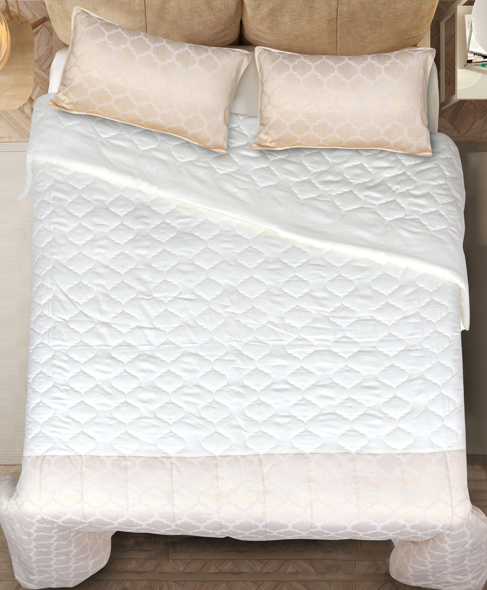 Saral Home NOOR All Season Medium Weight Reversible King Quilt/ Comforter 90x90 Inches& Matching 2 Pillow Covers 17x27 for Double Bed.-image-28