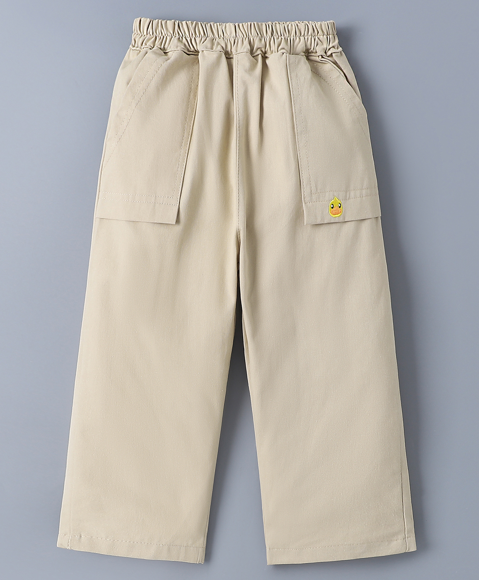 Mark & Mia Cotton Full Length Trousers with Duck Embroidery - Tan-picture-25