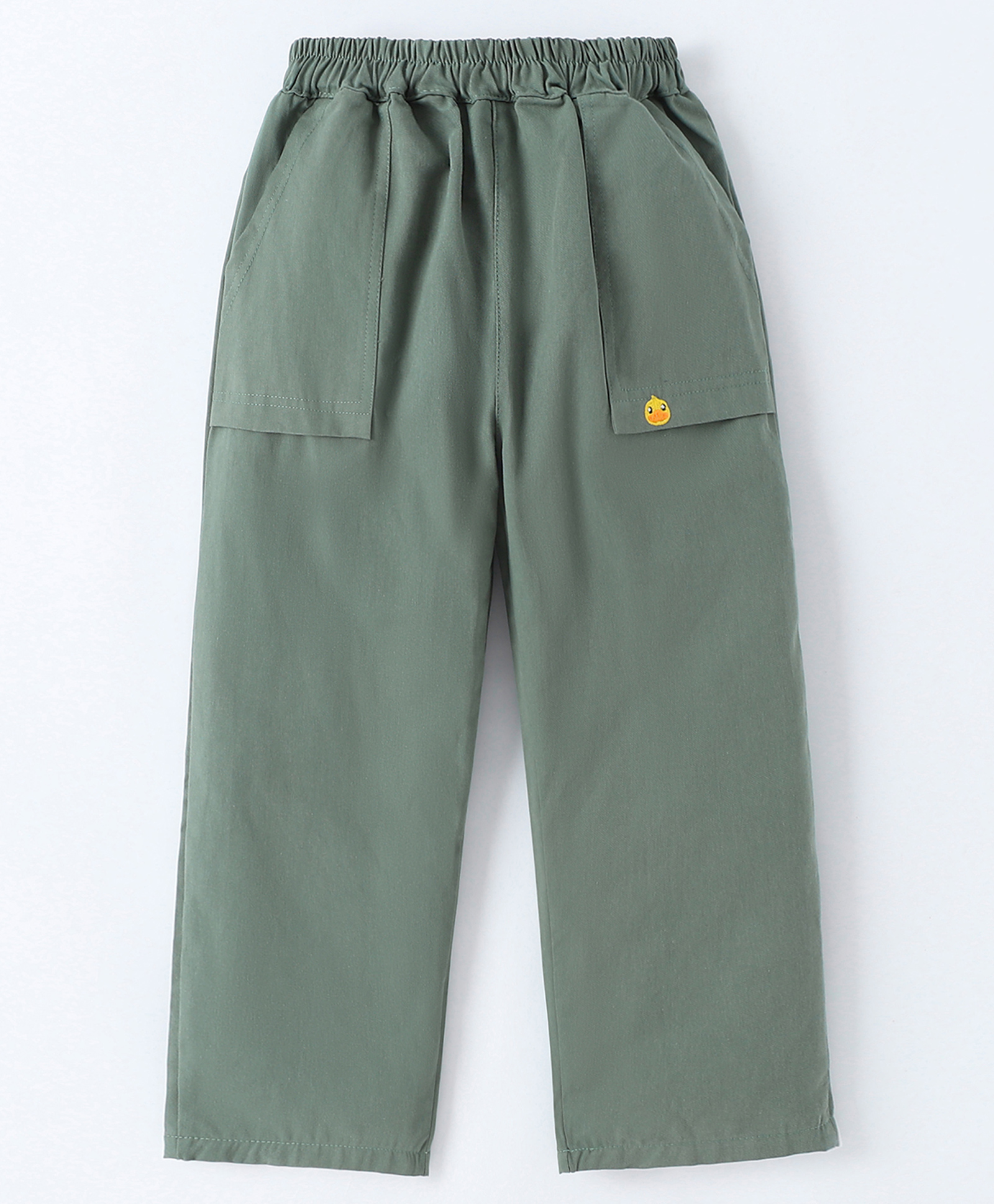Mark & Mia Cotton Full Length Trousers with Duck Embroidery - Olive-picture-13