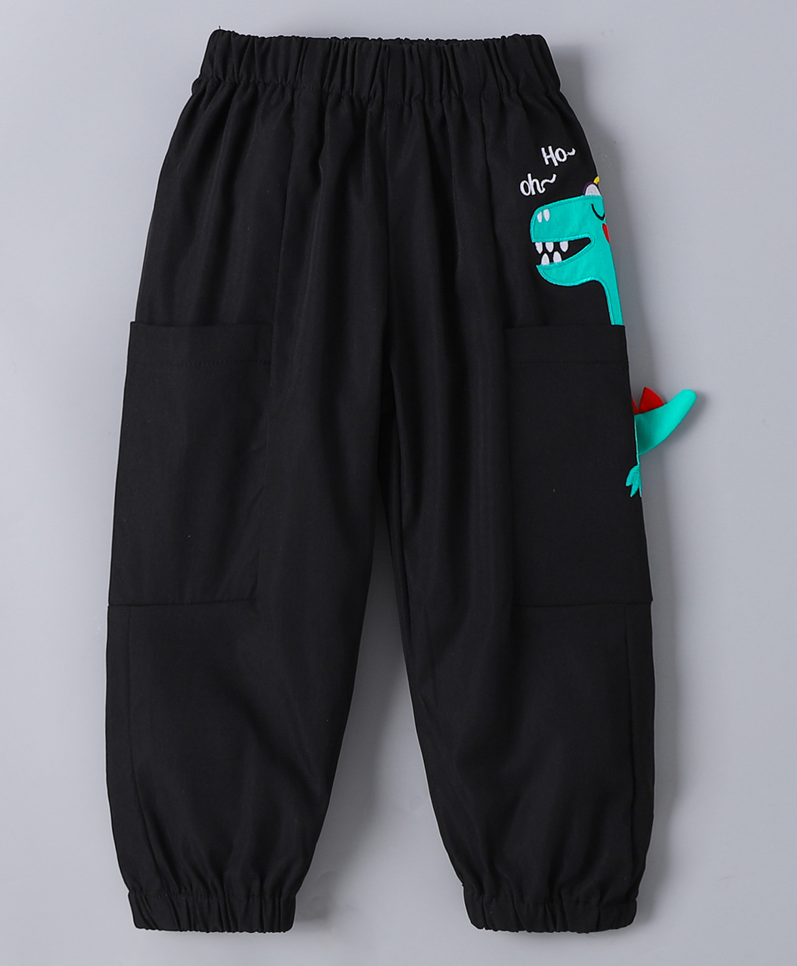 Mark & Mia Full Length Trousers with Dino Applique - Black-picture-21