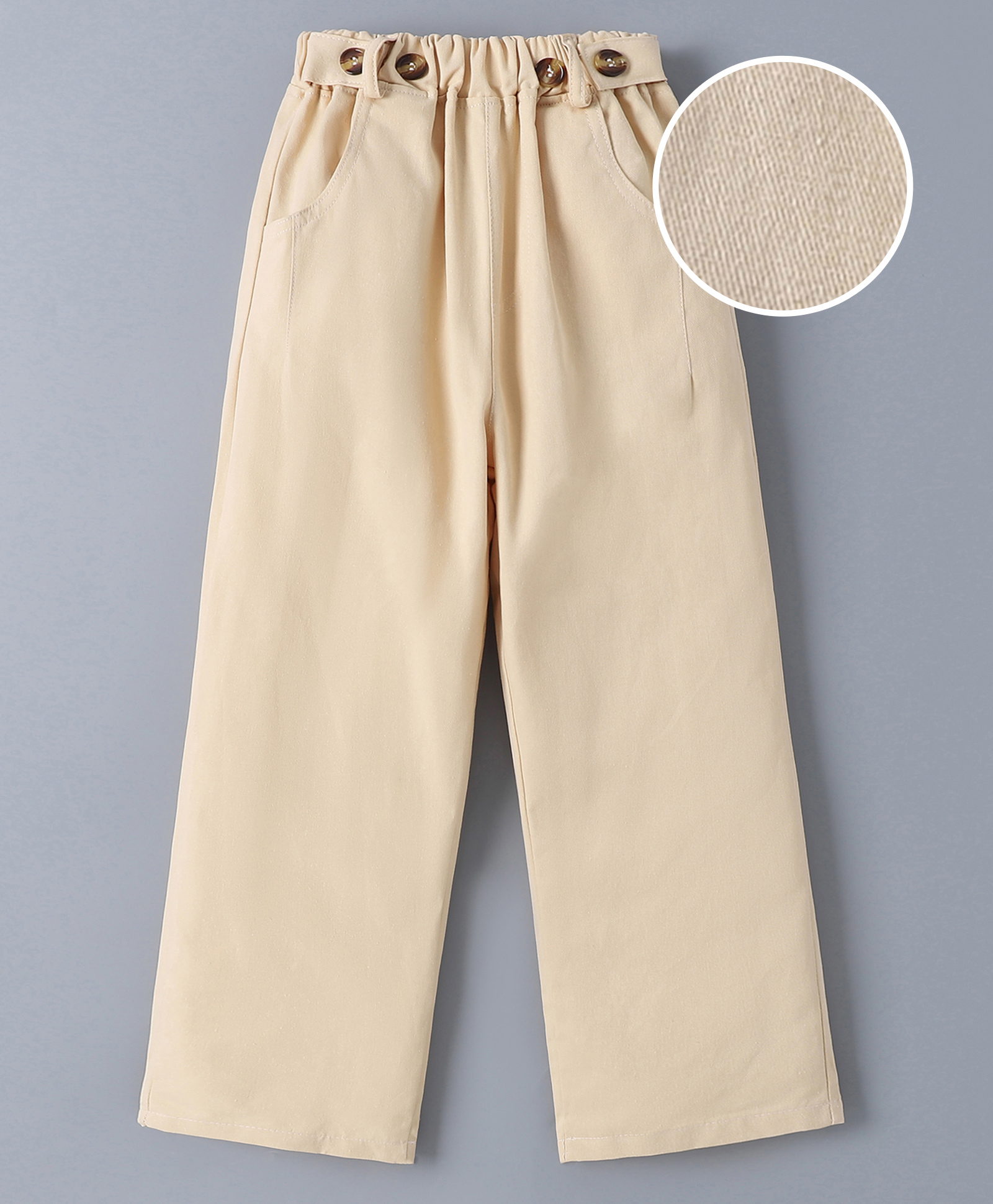 Mark & Mia Cotton Full Length Solid Color Trouser - Khaki-image-45