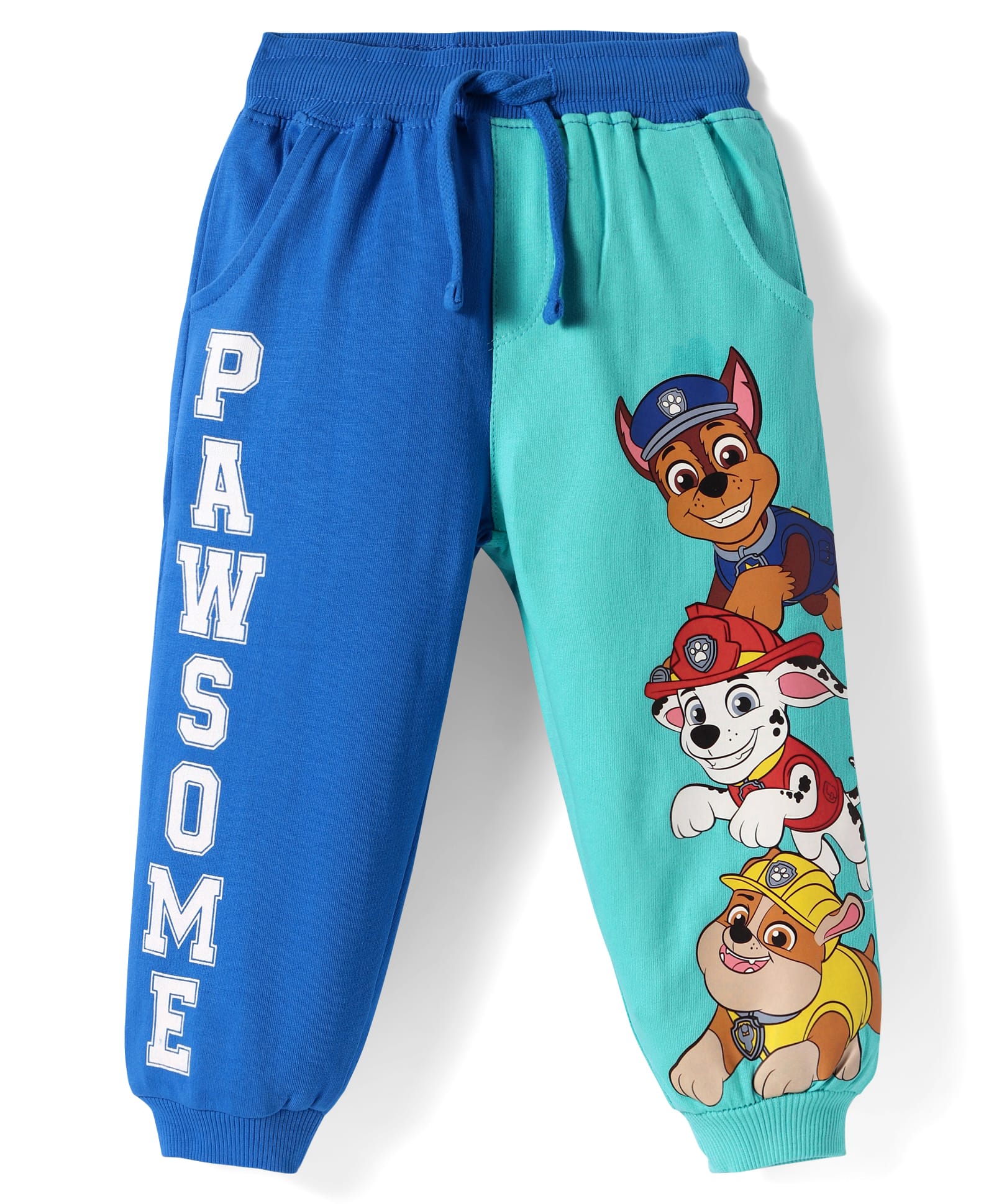 Babyhug Cotton Knit Full Length Lounge Pant with Paw Patrol Print - Blue-picture-15