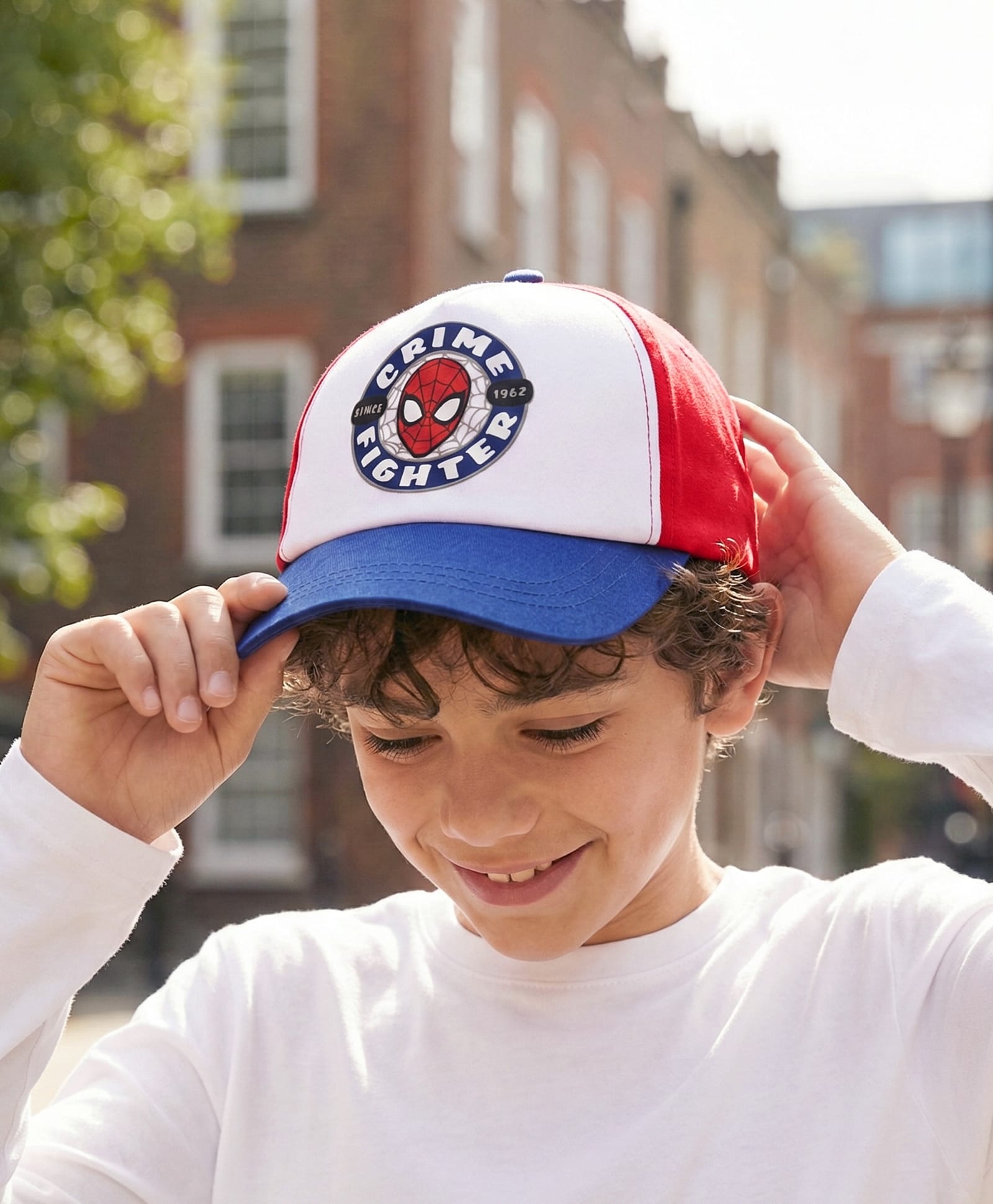 Pine Kids Cotton Blend Baseball Caps with Spider Man Print Red - Diameter 27.5 cm-picture-12