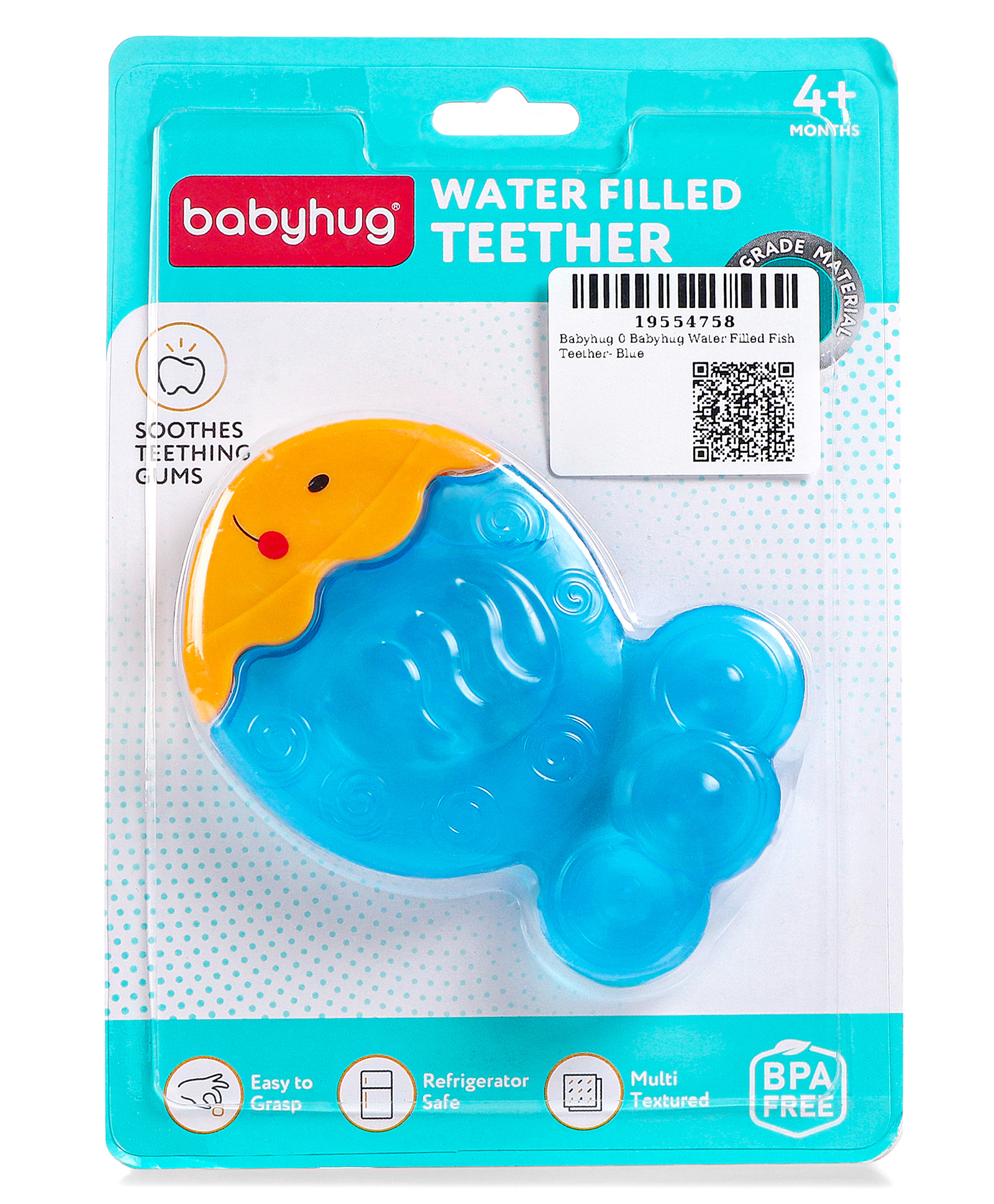 Babyhug Water Filled Fish Teether- Blue-picture-26