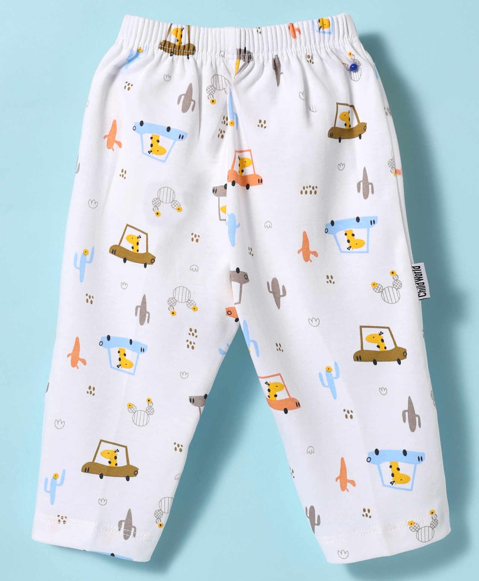 Child World Interlock Knit Full Length Lounge Pant with Jungle Theme Print - Sky Blue-picture-25