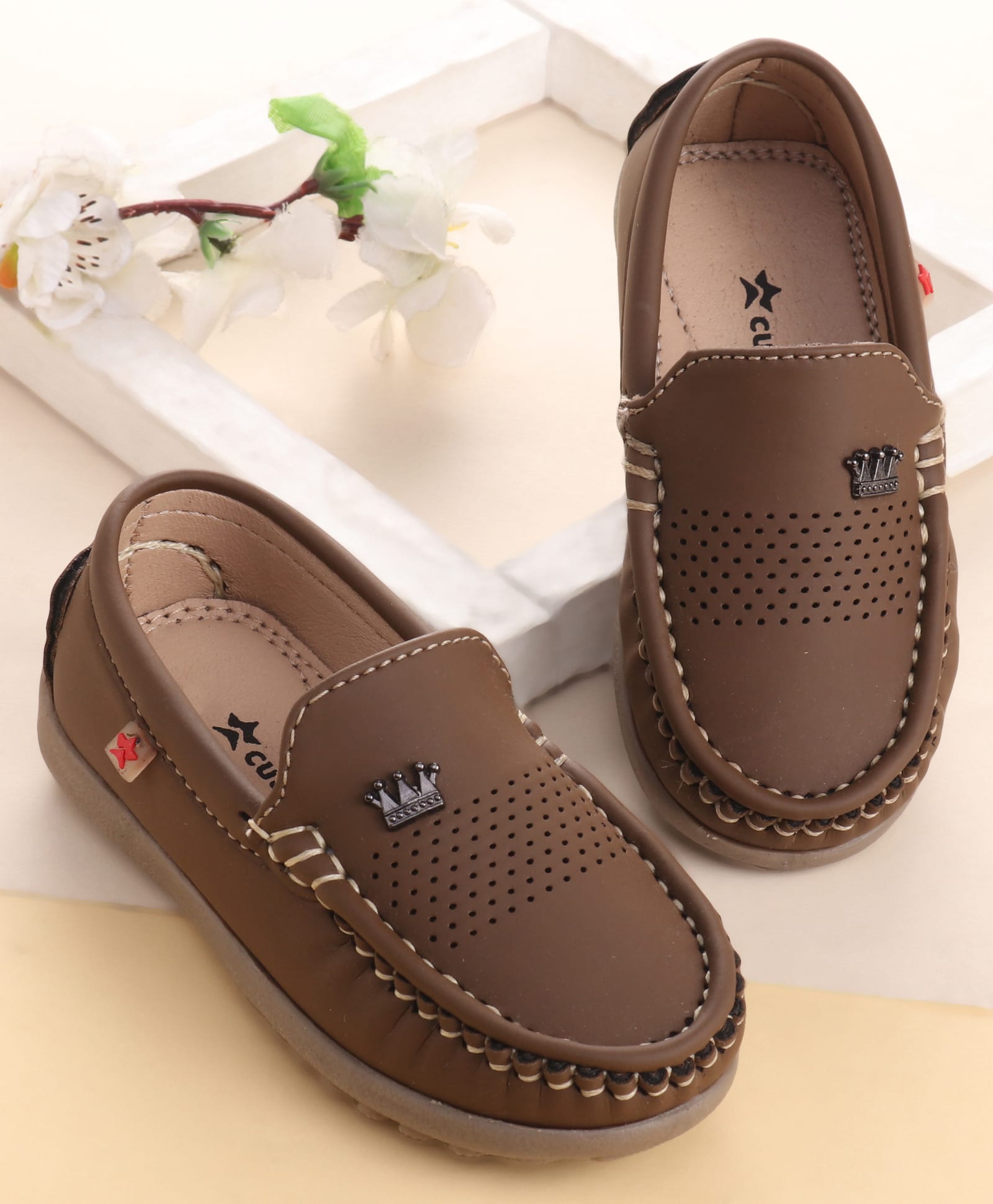 Cute Walk by Babyhug Slip on Formal Loafer Shoes - Brown-picture-19