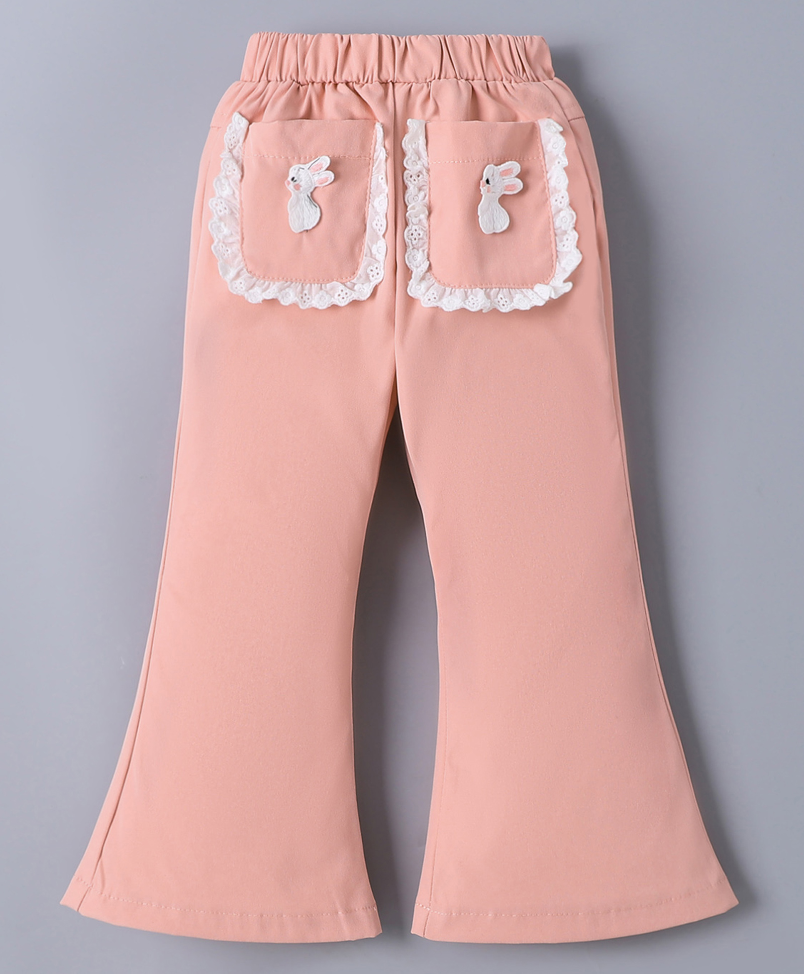 Mark & Mia Full Length Bootcut Trouser With Bunny Patch & Lace Detailing - Pink-picture-27
