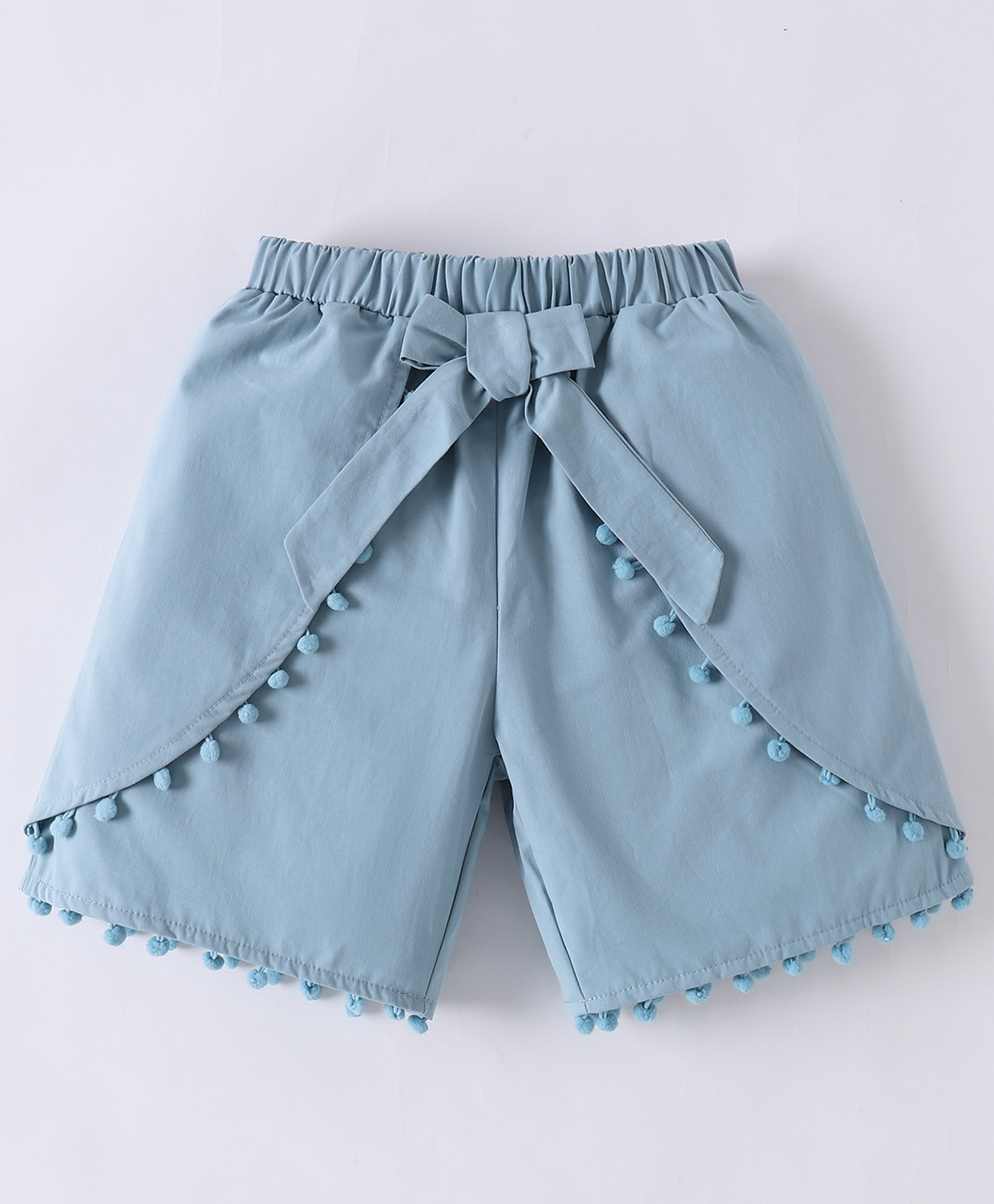 Mark & Mia Cotton Shorts with Bow Applique - Light Blue-picture-10