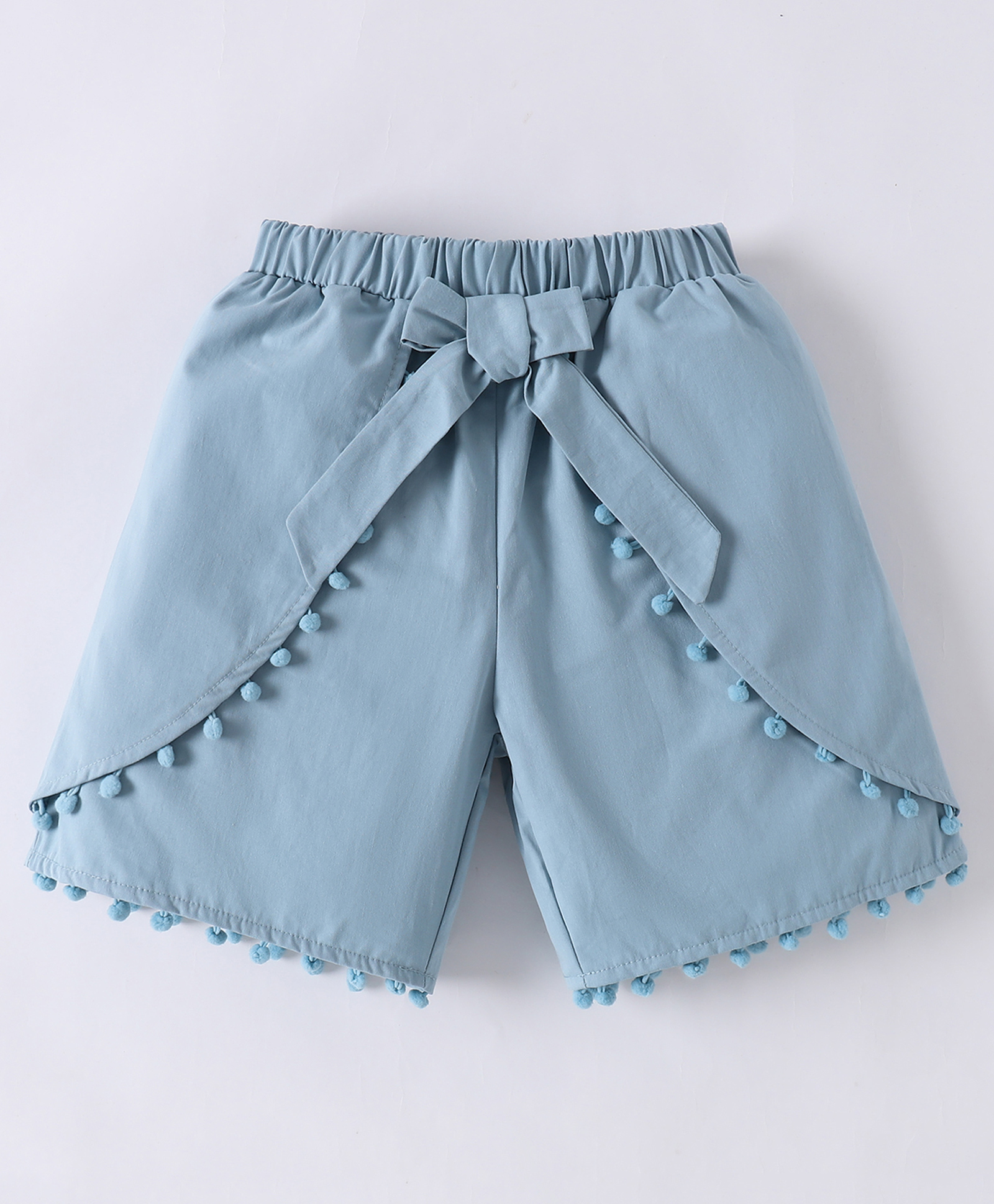 Mark & Mia Cotton Shorts with Bow Applique - Light Blue-picture-16