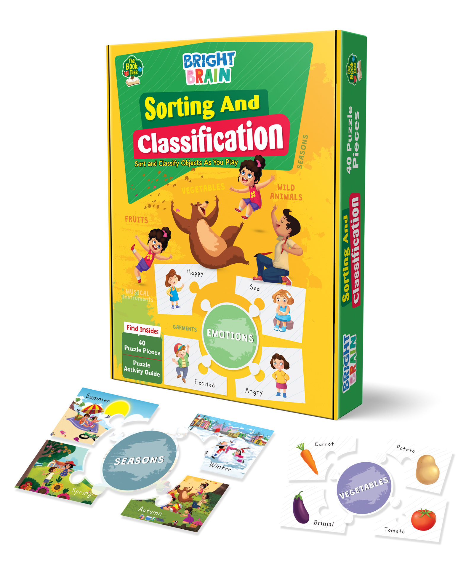Majestic Book Club Bright Brain Sorting & Classification Puzzle - Sort by Categories: Seasons, Wild Animals & More40 Piecesfor Kids Age 3+ - Gift Box by Majestic Book Club-image-16