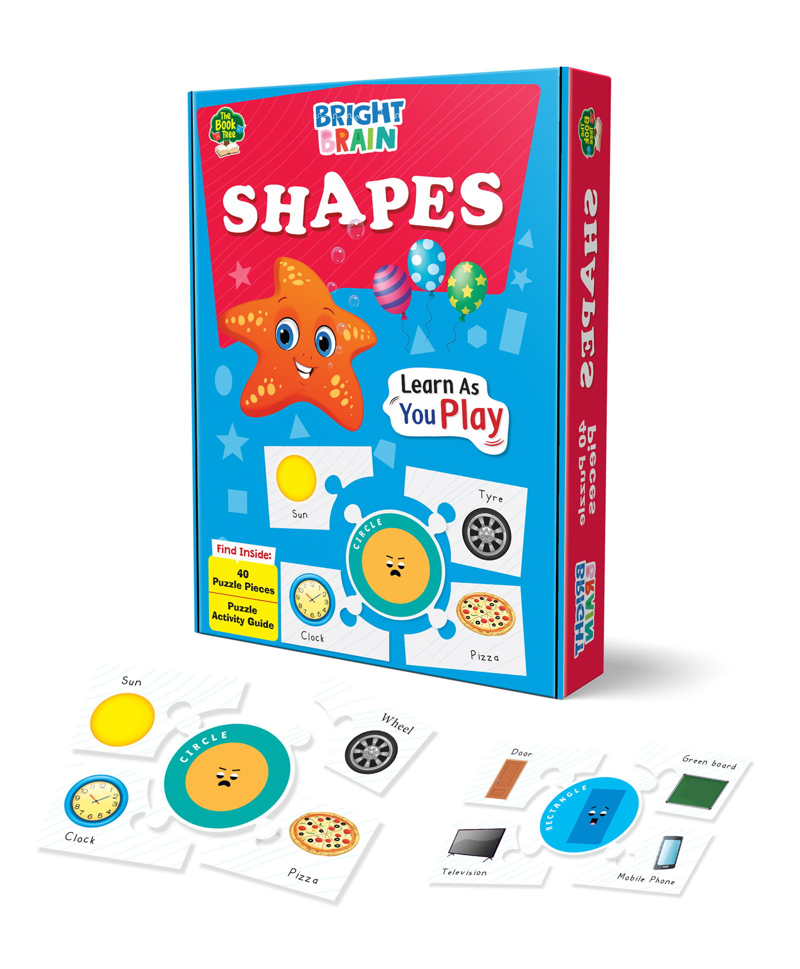 Majestic Book Club Bright Brain Shapes Puzzle - Learn & Recognise Shapes with 40 Puzzle PiecesEngaging Activity for Kids Age 3+ - Gift Box by Majestic Book Club-image-43